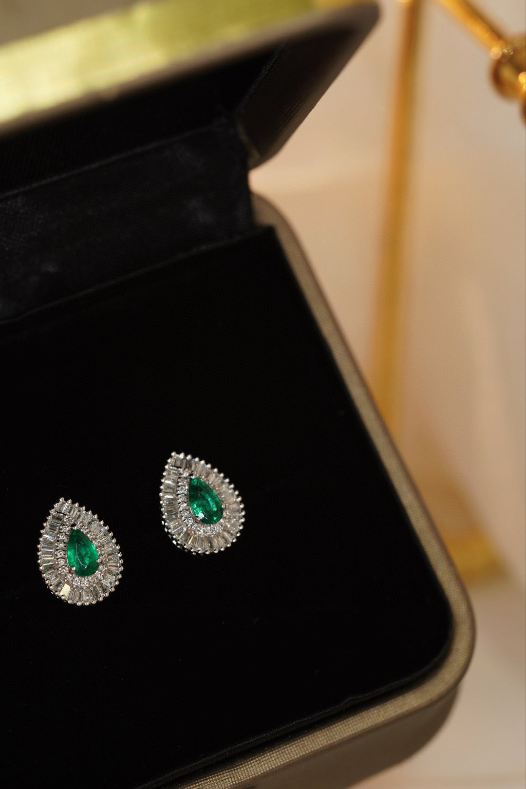 Pirmiana New Arrival 0.4ct Lab Grown Emerald and 0.42ct Lab Grown Diamond Earring Studs S925 Silver Jewelry Earrings for Women