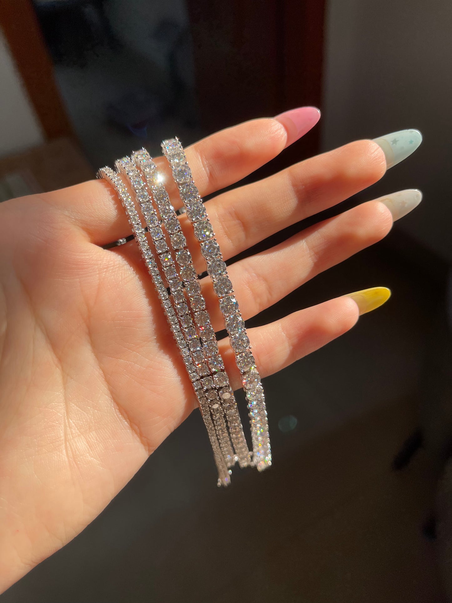 Pirmiana New Fashion Classic Moissanite Tennis Chain Bracelets and Necklaces S925 Silver Jewelry Party & BirthdayGift