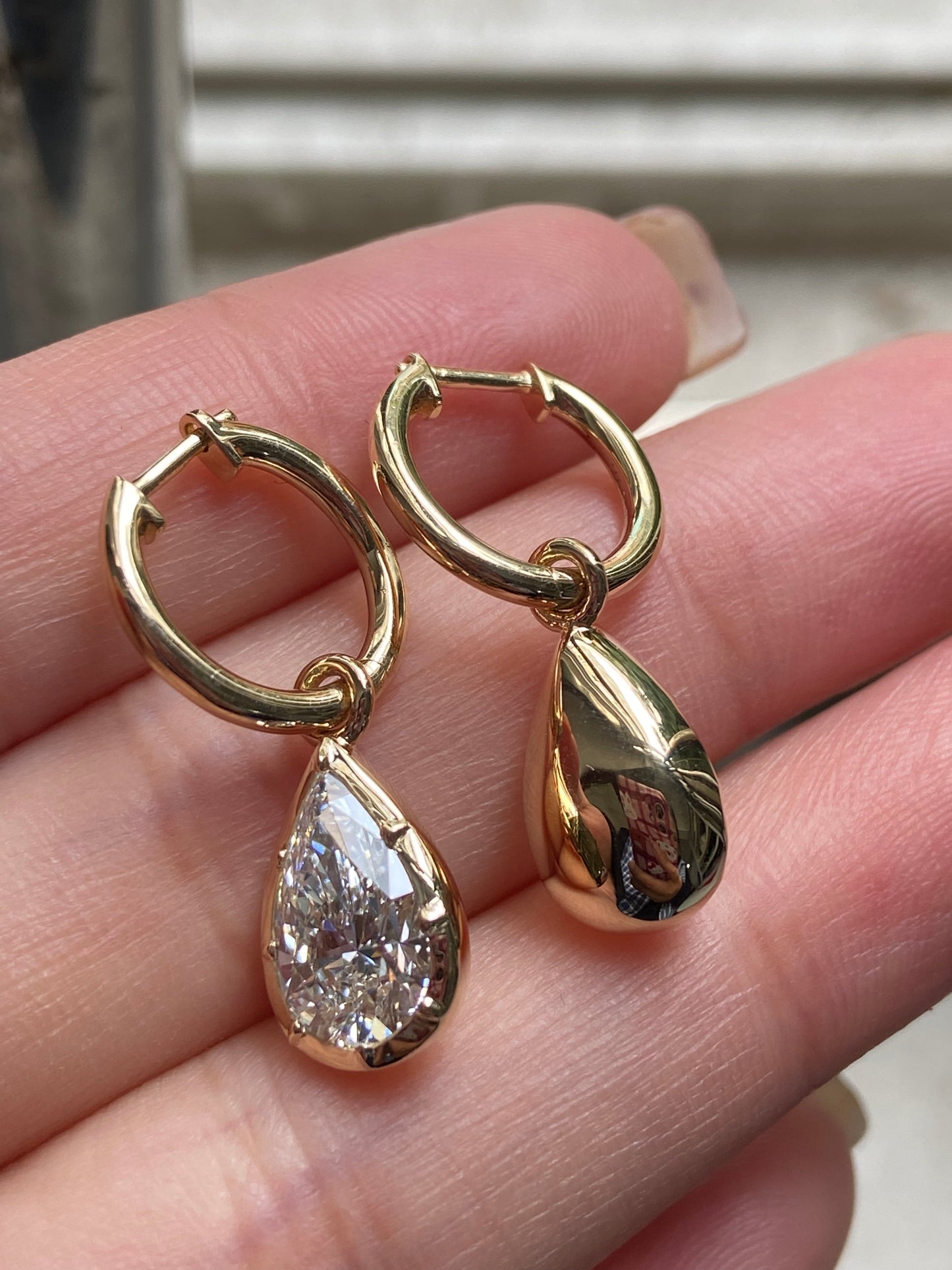 Pirmiana 2026 Jewelry Customized Pear Shape 14k Yellow Gold Each 2ct Lab Grown Diamond Earrings for Women Party Gift