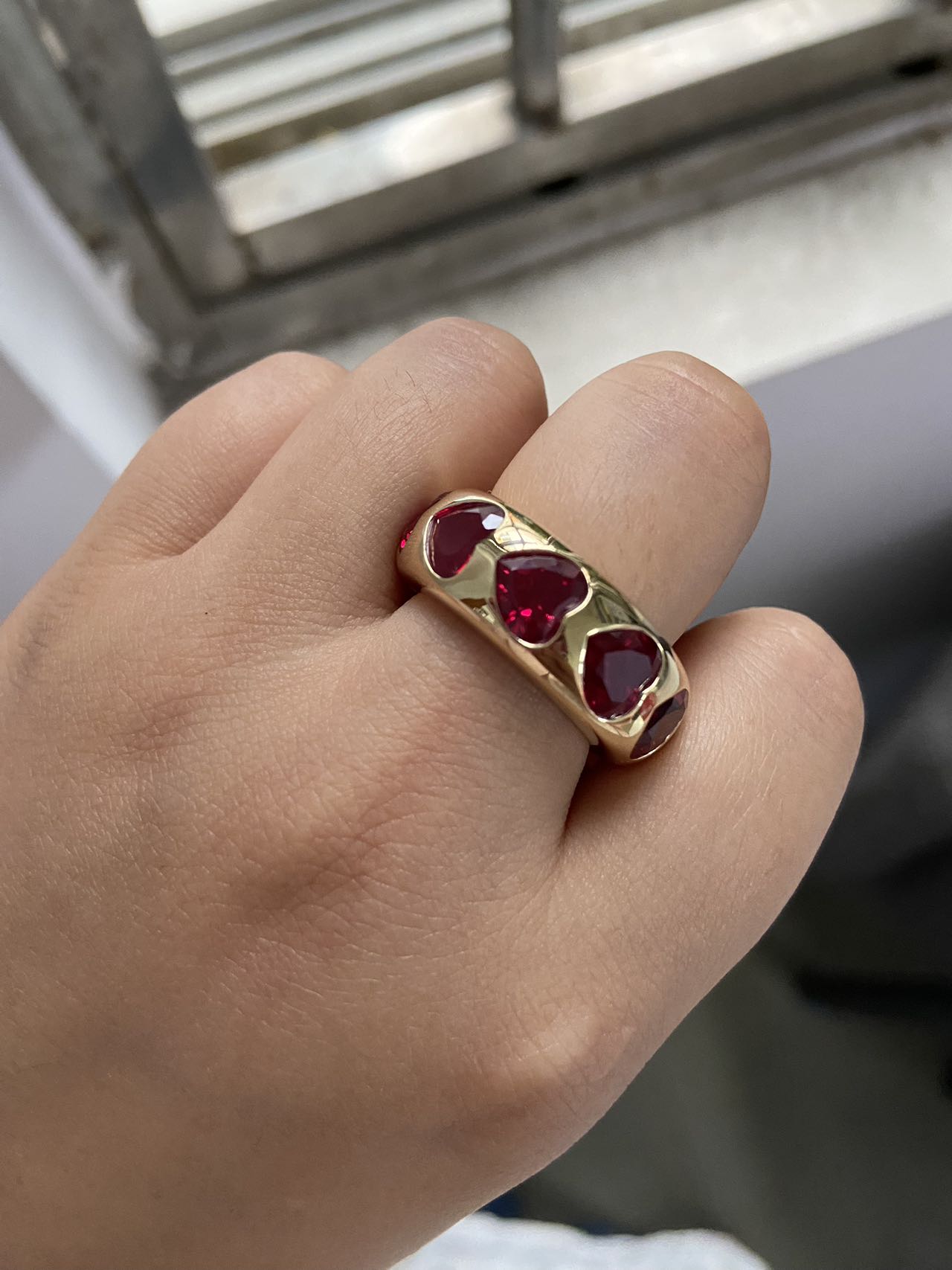 Pirmiana Custom Design 14k Gold 6.5mm Heart Shape Lab Grow Ruby Rrings for Women Exquisite Elegant Fine Jewelry