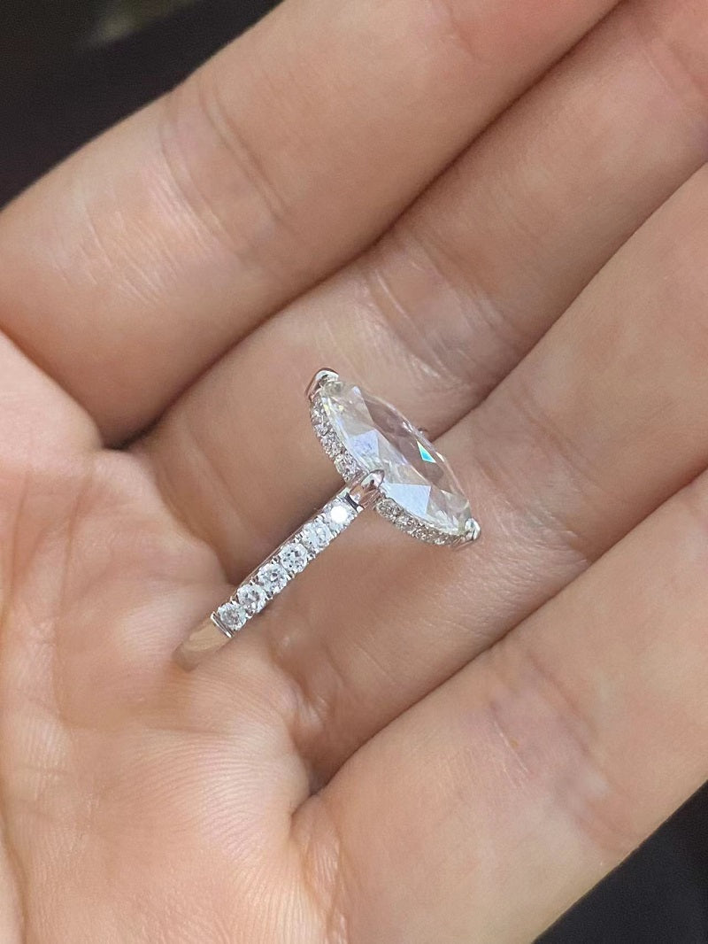 Ruif Customiezd 18k Gold 1.85ct Rose Cut Oval Lab Grown Diamond for Daily Wear