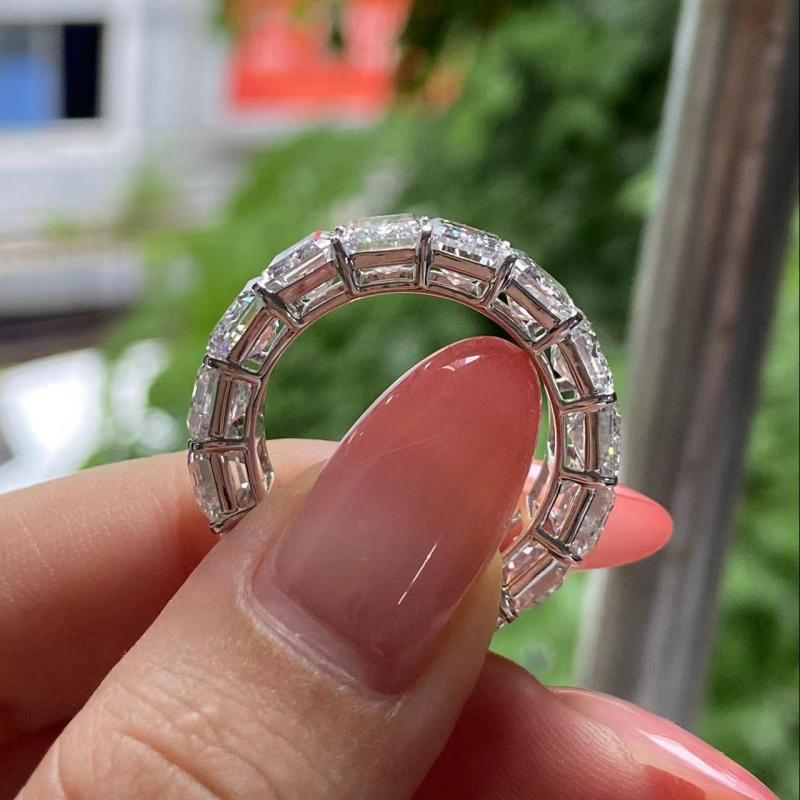 Primiana 2025 New Classic Style14K Gold 5x7mm Emerald Shape Main Stone Lab Diamond Eternal Ring Girlfriend Gif
