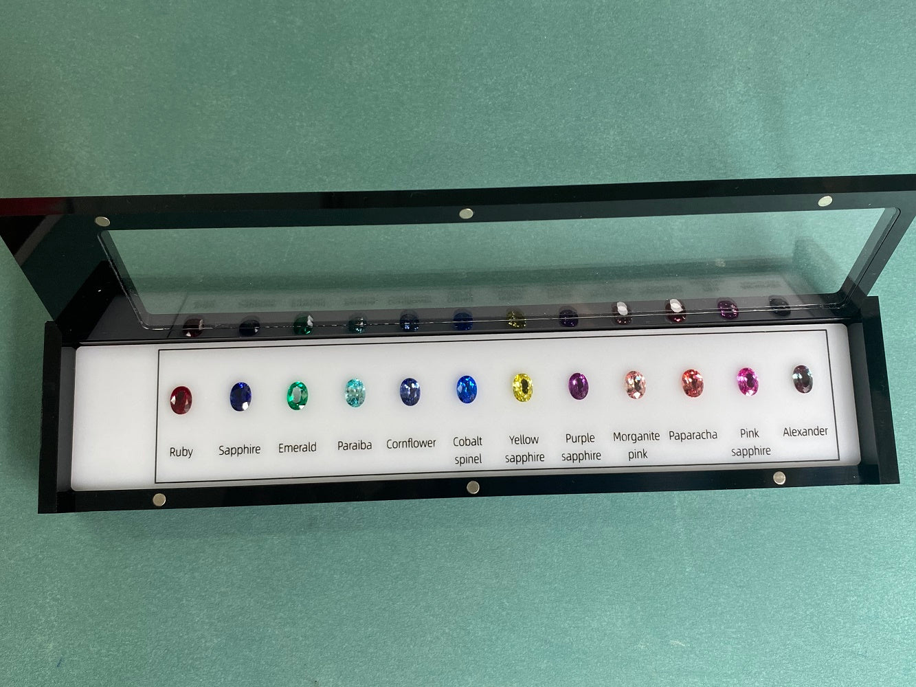Pirmiana Lab Grown Gemstones Color Chart OS5x7mm Loose Stones Box Jewelry Tool for Gems Maker and Jeweler