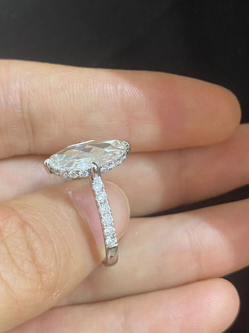 Ruif Customiezd 18k Gold 1.85ct Rose Cut Oval Lab Grown Diamond for Daily Wear