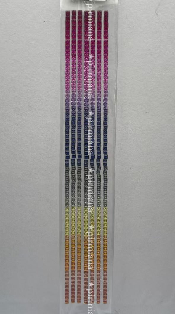 Pirmiana Hot Sale Square Cut Gradient Rainbow Created Sapphire Gemstones for DIY Jewelry Bracelet/Watch Bezel Making