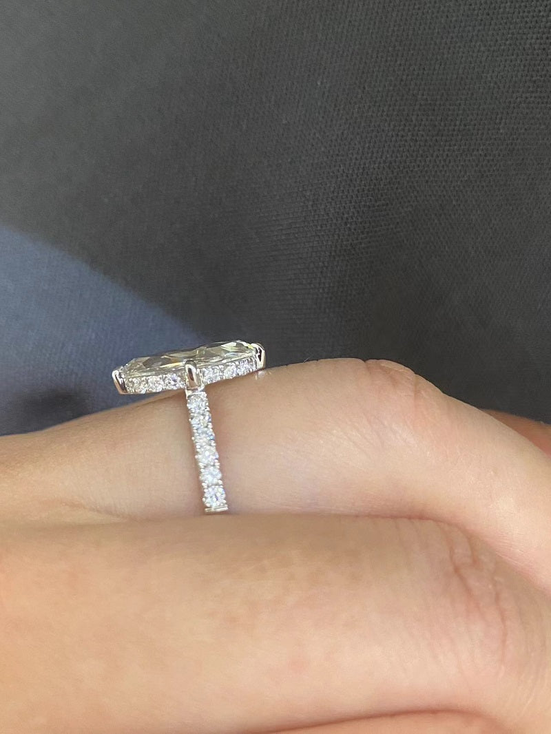Ruif Customiezd 18k Gold 1.85ct Rose Cut Oval Lab Grown Diamond for Daily Wear
