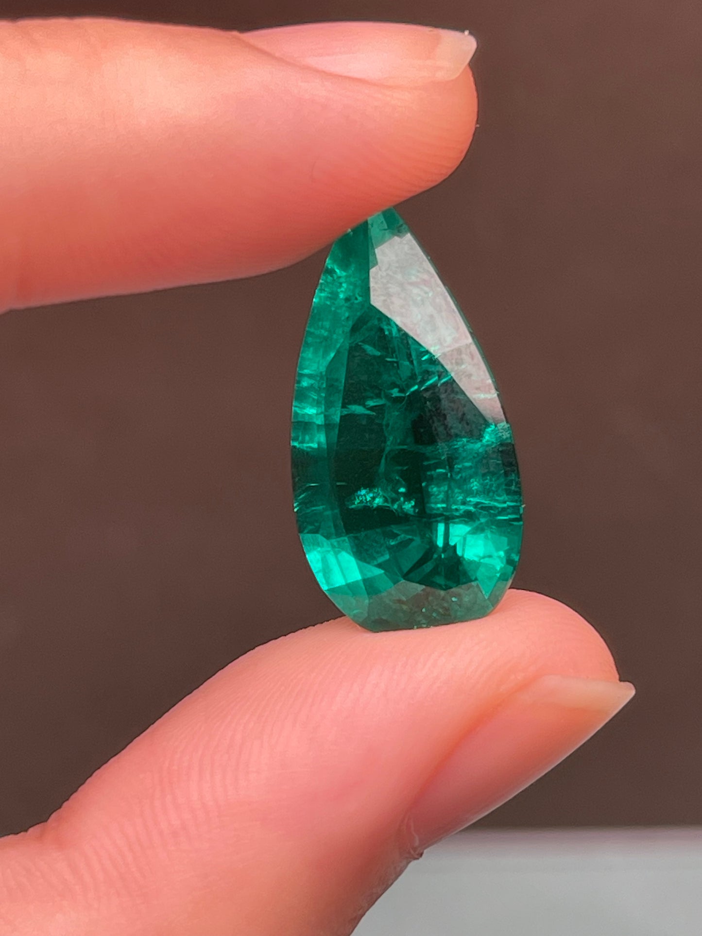 Pirmiana 10.74ct Pear Shape Lab Grown Emerald