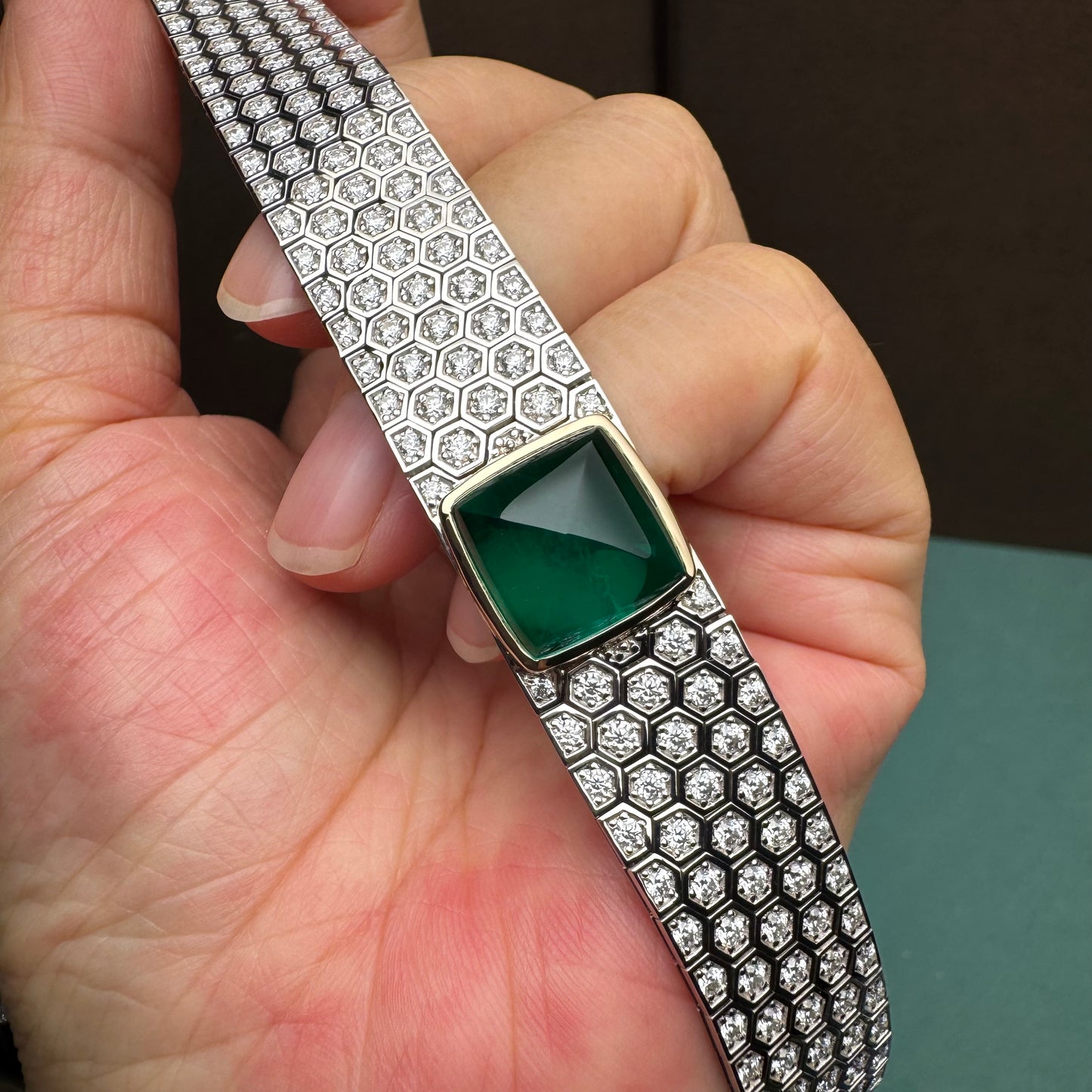 Pirmiana Custom Design 11.20CT Lab Grown Emerald Bracelet