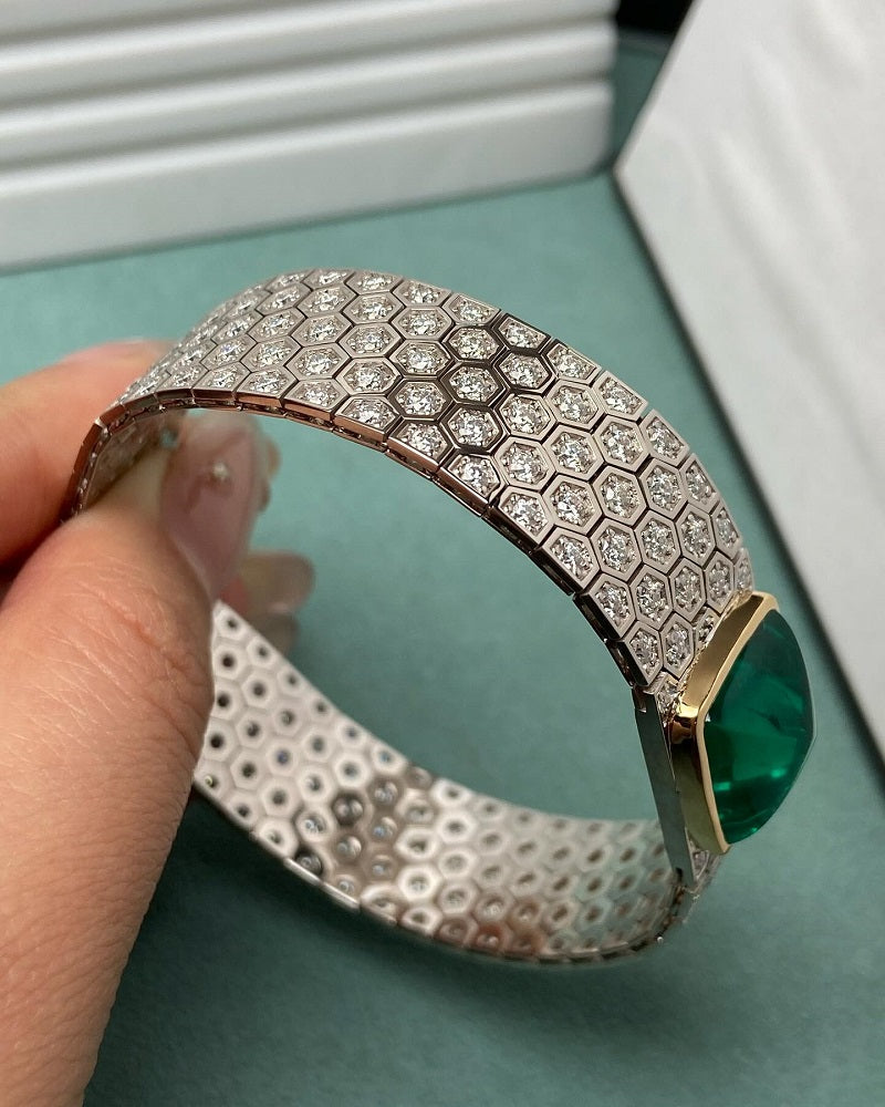 Pirmiana Custom Design 11.20CT Lab Grown Emerald Bracelet