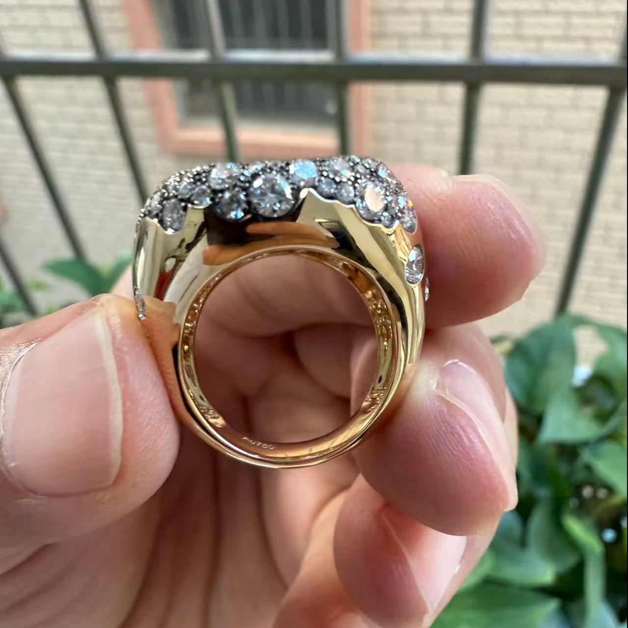 Pirmiana Jewelry Custom Design 18k Yellow Gold Ring for Women Lab Grown Diamond Jewelry