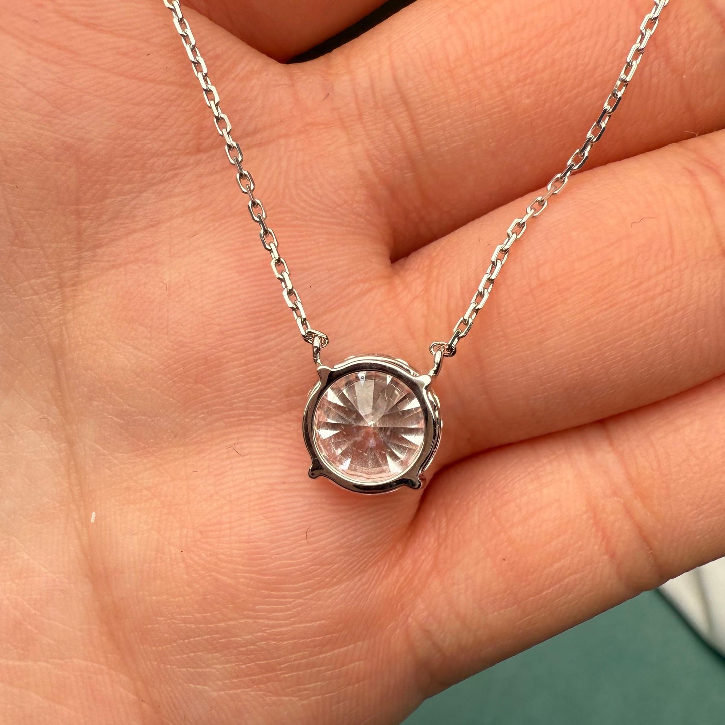 Ruif Jewelry Classic Design 18k white gold 3ct Round Shape Lab Grown Diamond Pendant Necklace Gemstone Jewelry