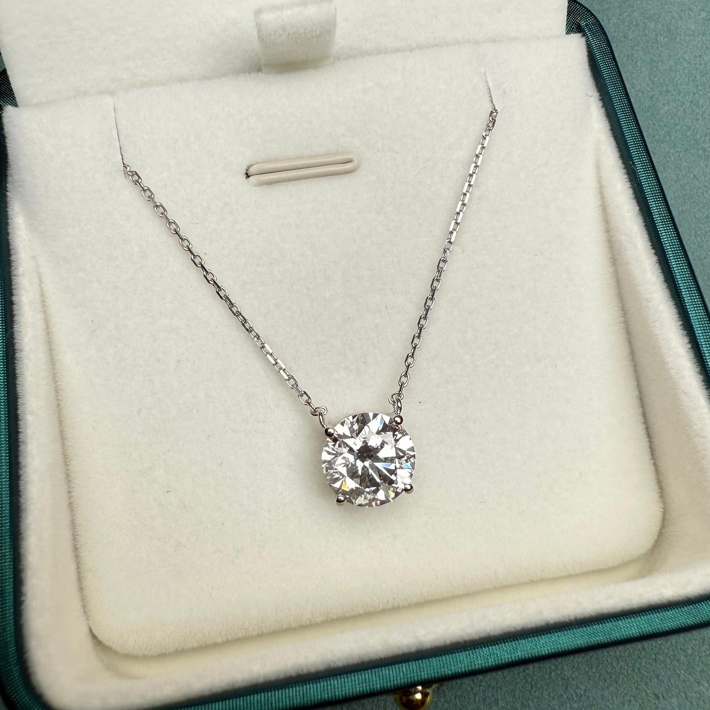 Ruif Jewelry Classic Design 18k white gold 3ct Round Shape Lab Grown Diamond Pendant Necklace Gemstone Jewelry