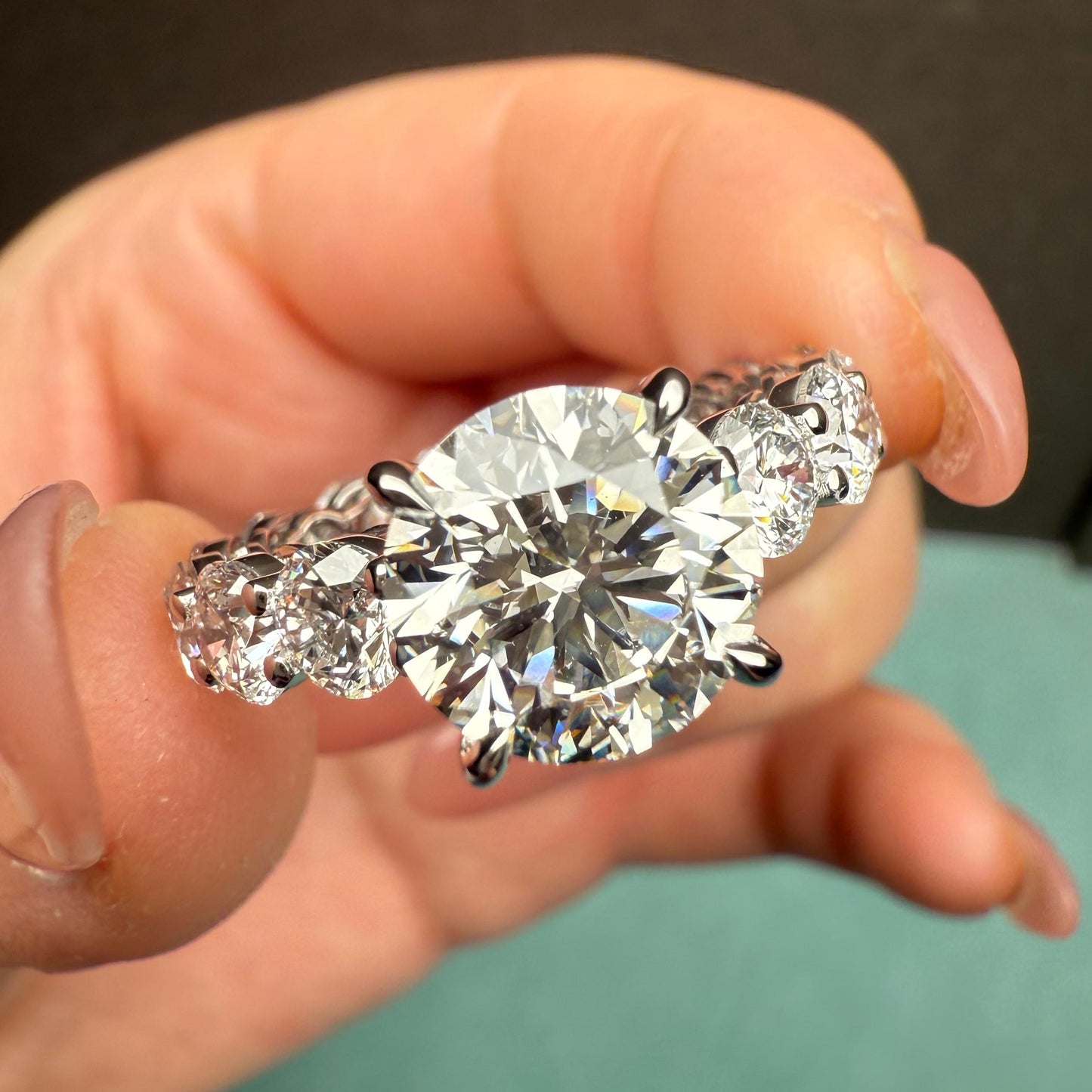 Pirmiana Jewelry Custom Design 18k White Gold Ring for Women 3.05ct Lab Grown Diamond Jewelry