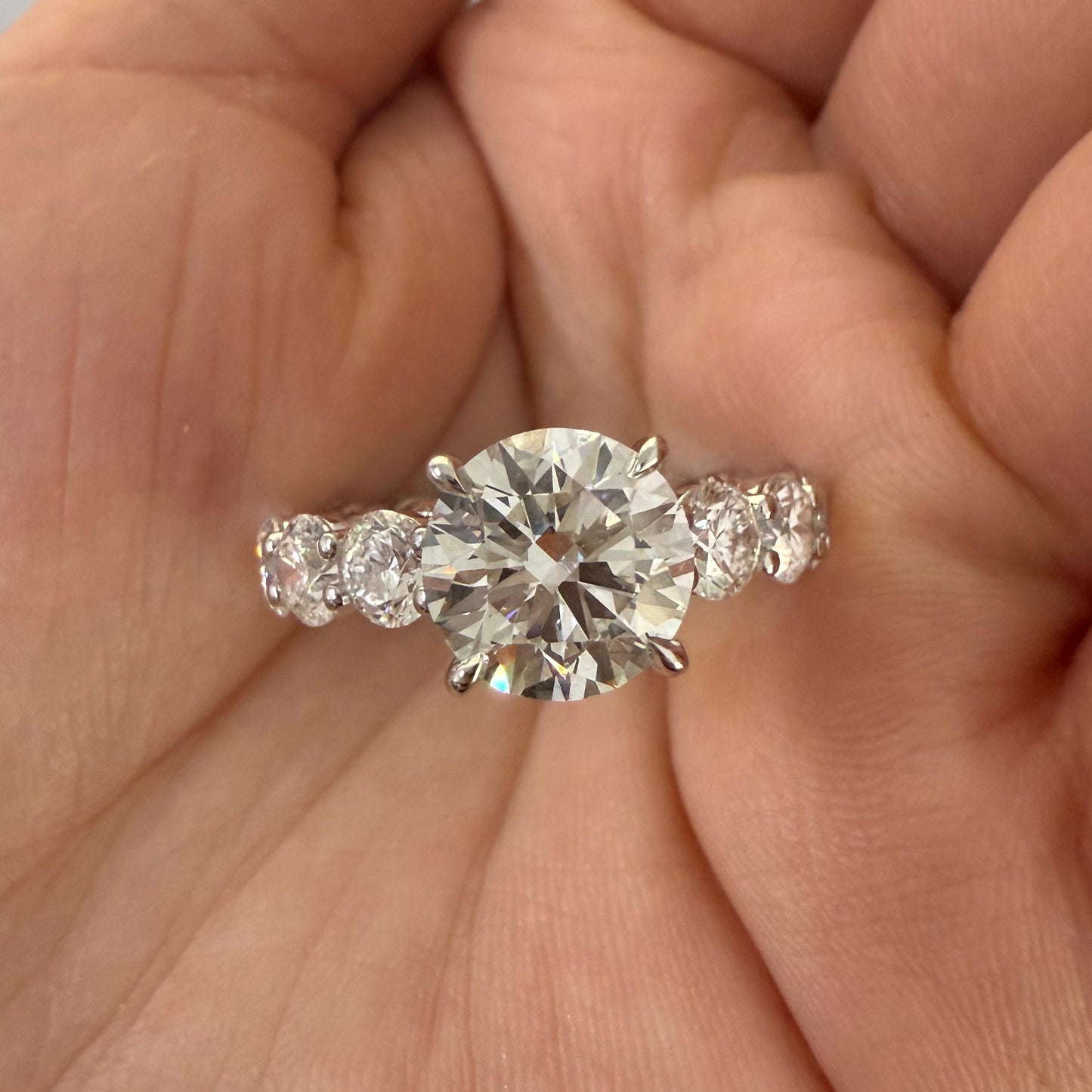 Pirmiana Jewelry Custom Design 18k White Gold Ring for Women 3.05ct Lab Grown Diamond Jewelry