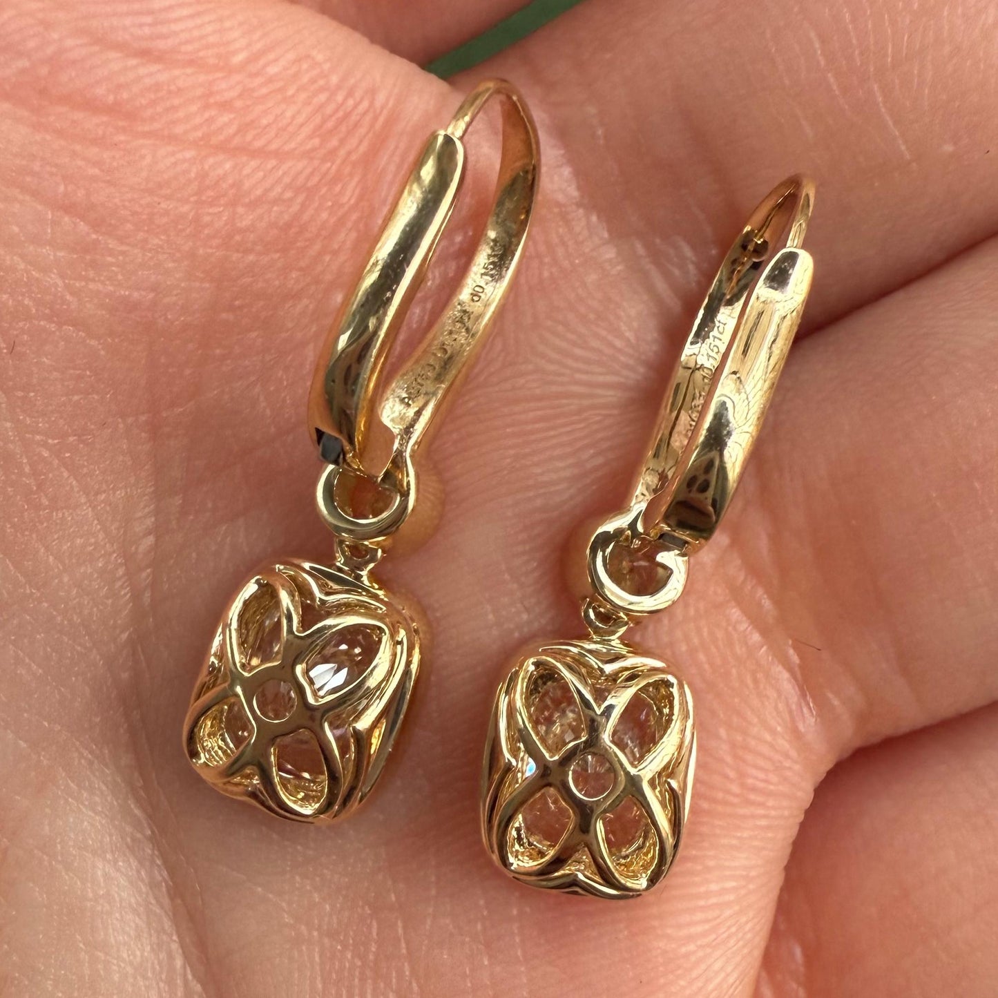 Pirmiana Custom Design 18K Yellow Gold Earrings for Women 1ct each Lab Grown Diamond Jewelry