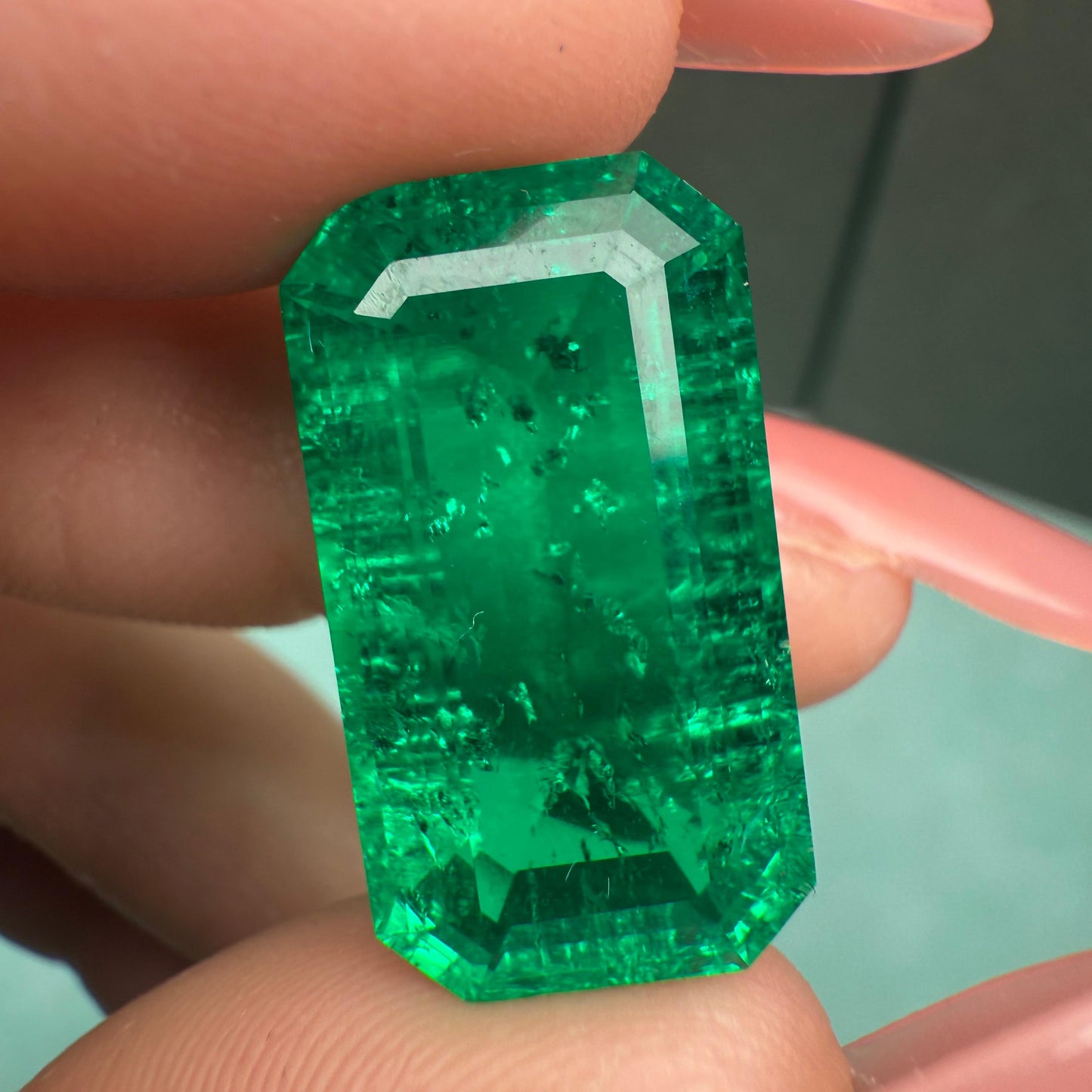 Pirmiana 12x22mm 16.35ct More Inclusion Emerald Cut Emerald Colombia Green Color Lab Grown Gemstones