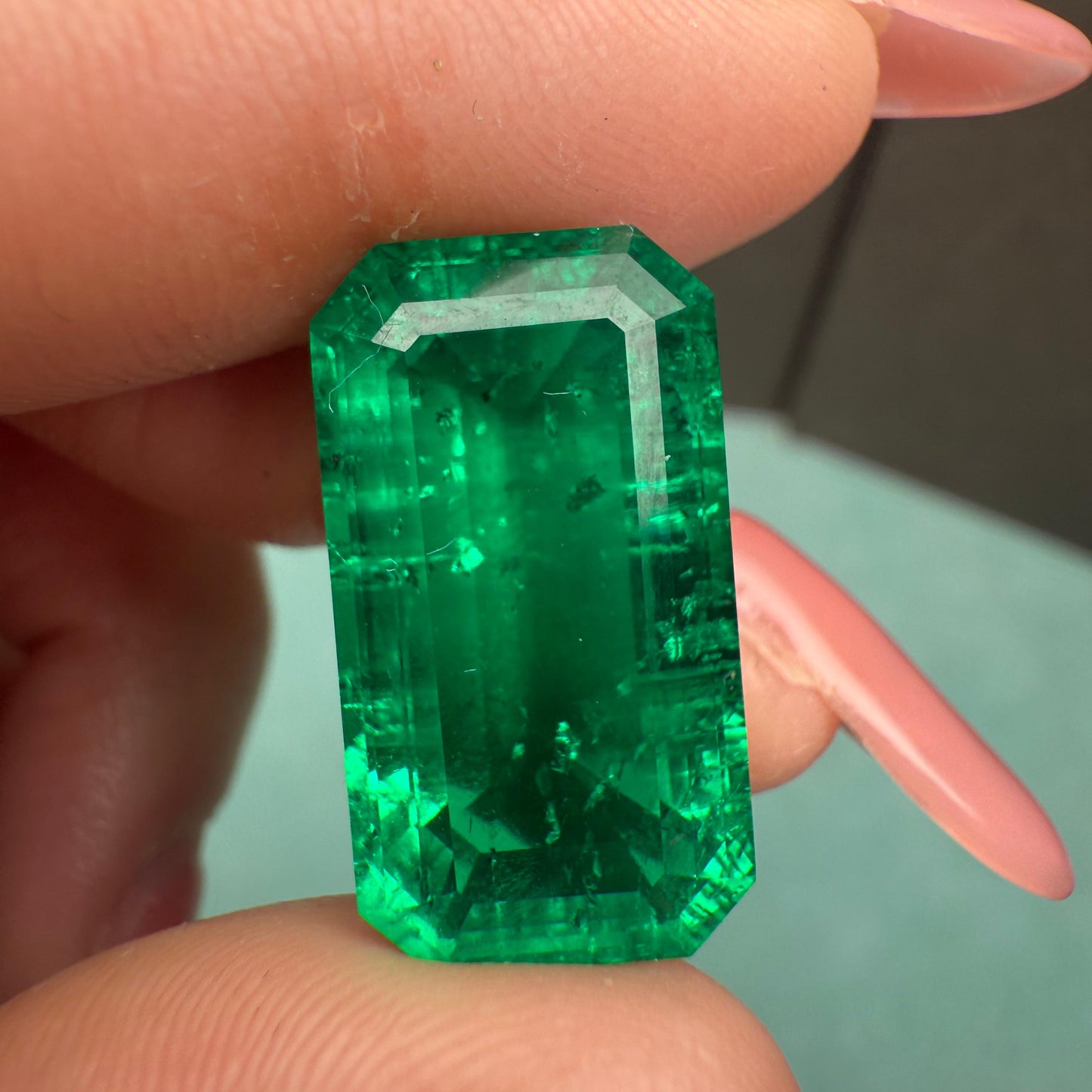 Pirmiana 12x22mm 16.35ct More Inclusion Emerald Cut Emerald Colombia Green Color Lab Grown Gemstones