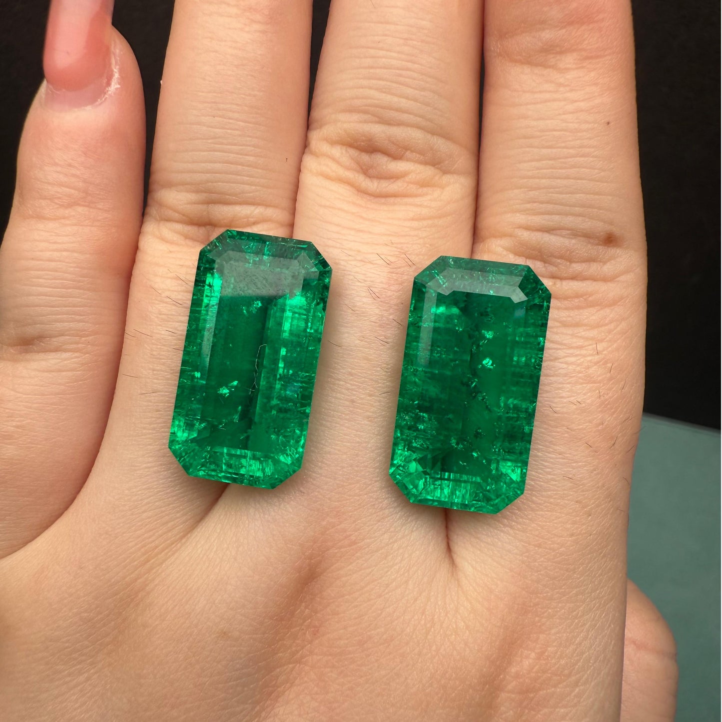 Pirmiana 12x22mm 16.35ct More Inclusion Emerald Cut Emerald Colombia Green Color Lab Grown Gemstones
