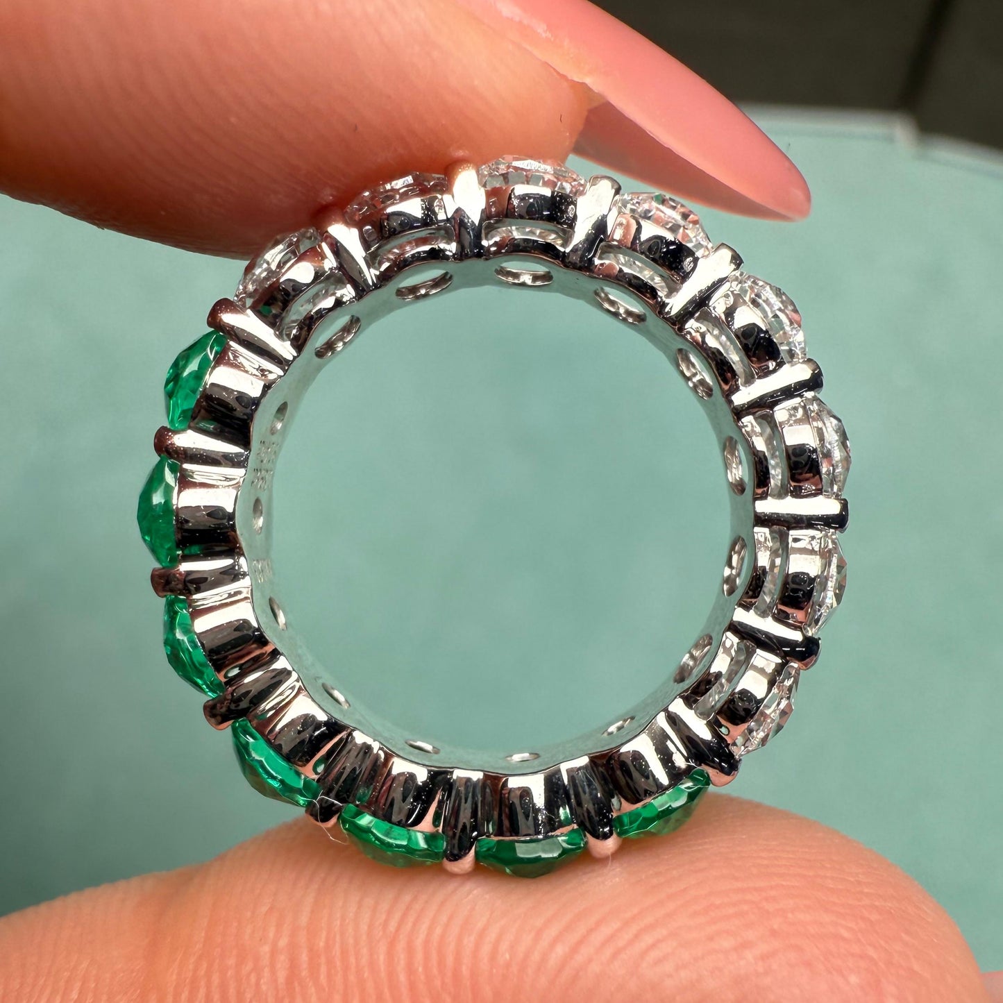 Pirmiana Custom Design 18k White Gold Eternity Ring for Women 0.5ct Each Lab Grown Diamond And DEF Lab Grown Diamond Jewelry