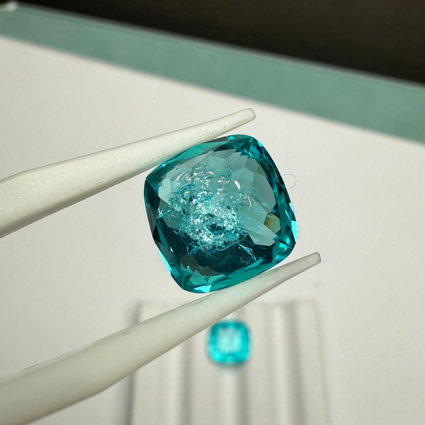 Pirmiana Cushion Cut Crushed Ice Lab Grown Paraiba Loose Gemstones for Jewelry Making