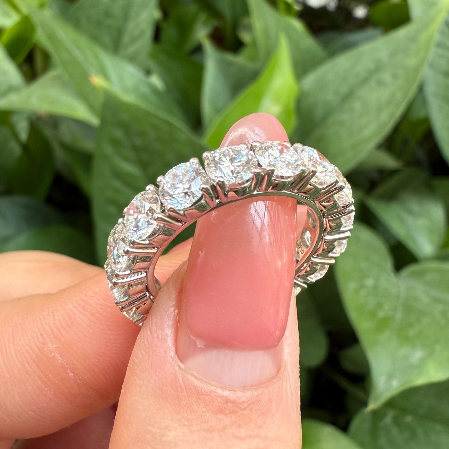 Pirmiana Jewelry Customized 18k white gold 0.4ct X 17pcs Each Lab Grown Diamond Eternity Rings Engagement Wedding Band Rings for Women Fine Jewelry