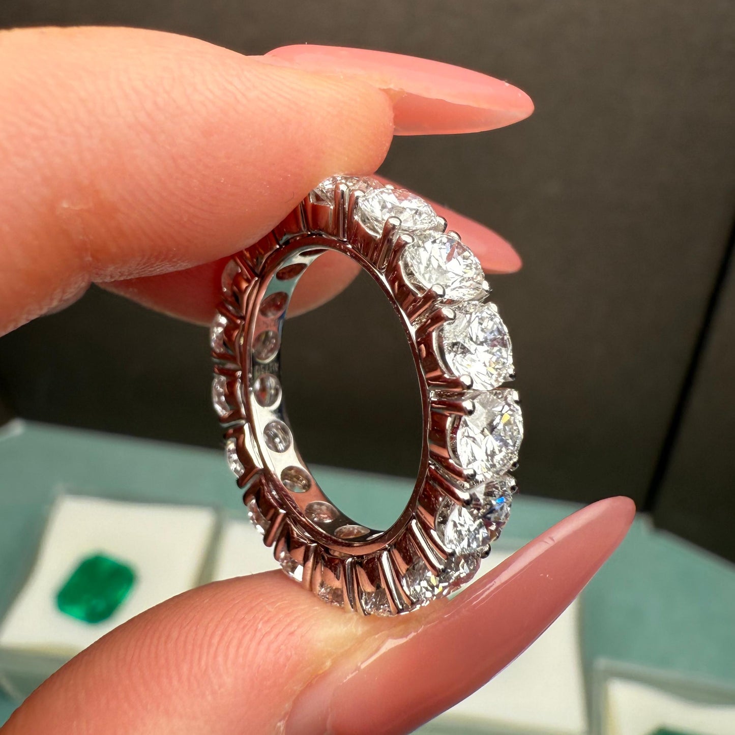 Pirmiana Jewelry Customized 18k white gold 0.4ct X 17pcs Each Lab Grown Diamond Eternity Rings Engagement Wedding Band Rings for Women Fine Jewelry