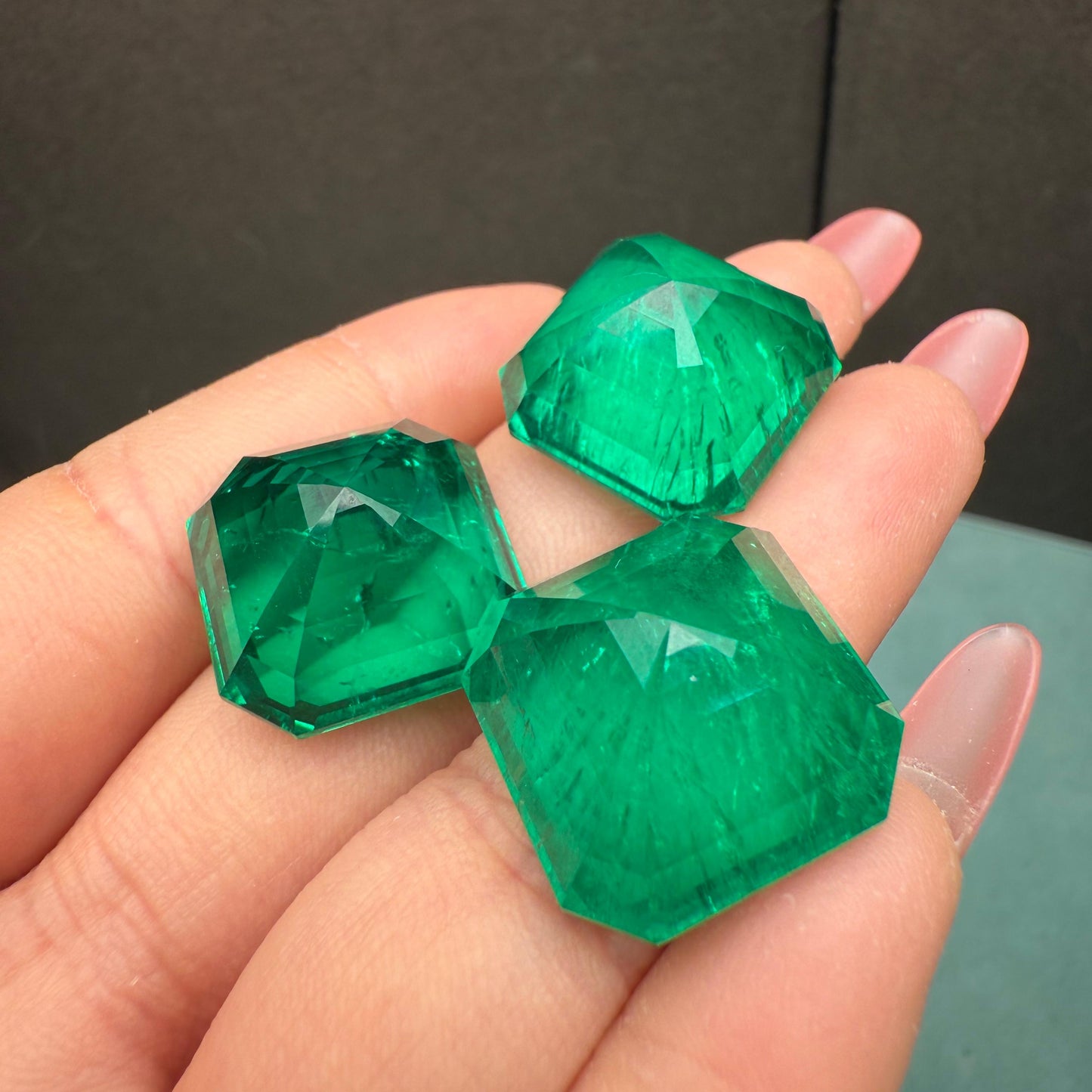 Pirmiana 18.5X18.5mm 30ct Asscher Cut Lab Grown Emerald