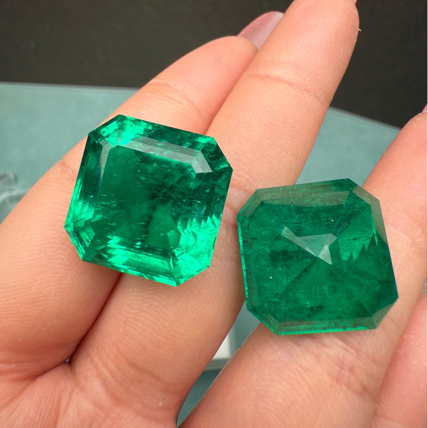 Pirmiana 18.5X18.5mm 30ct Asscher Cut Lab Grown Emerald