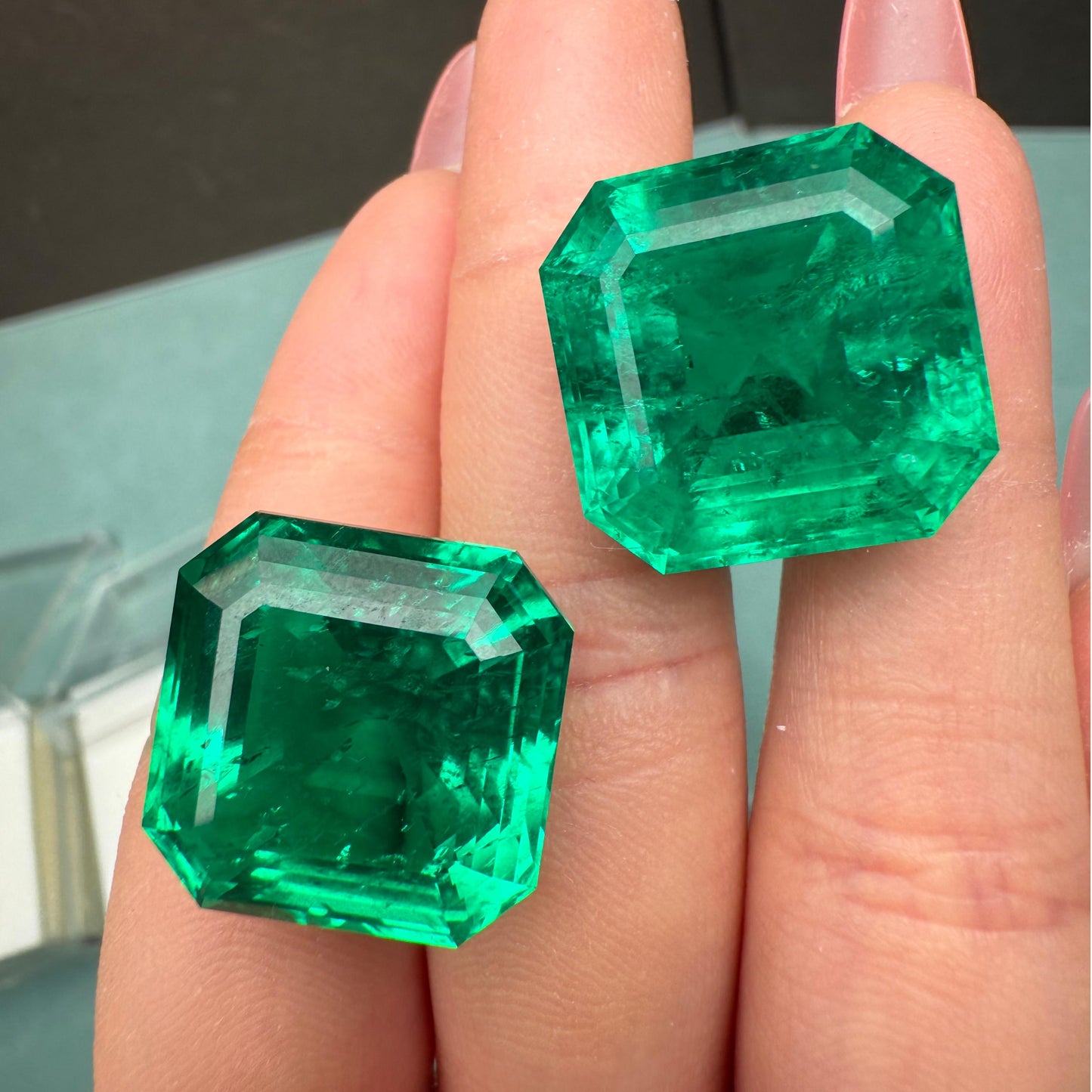 Pirmiana 18.5X18.5mm 30ct Asscher Cut Lab Grown Emerald