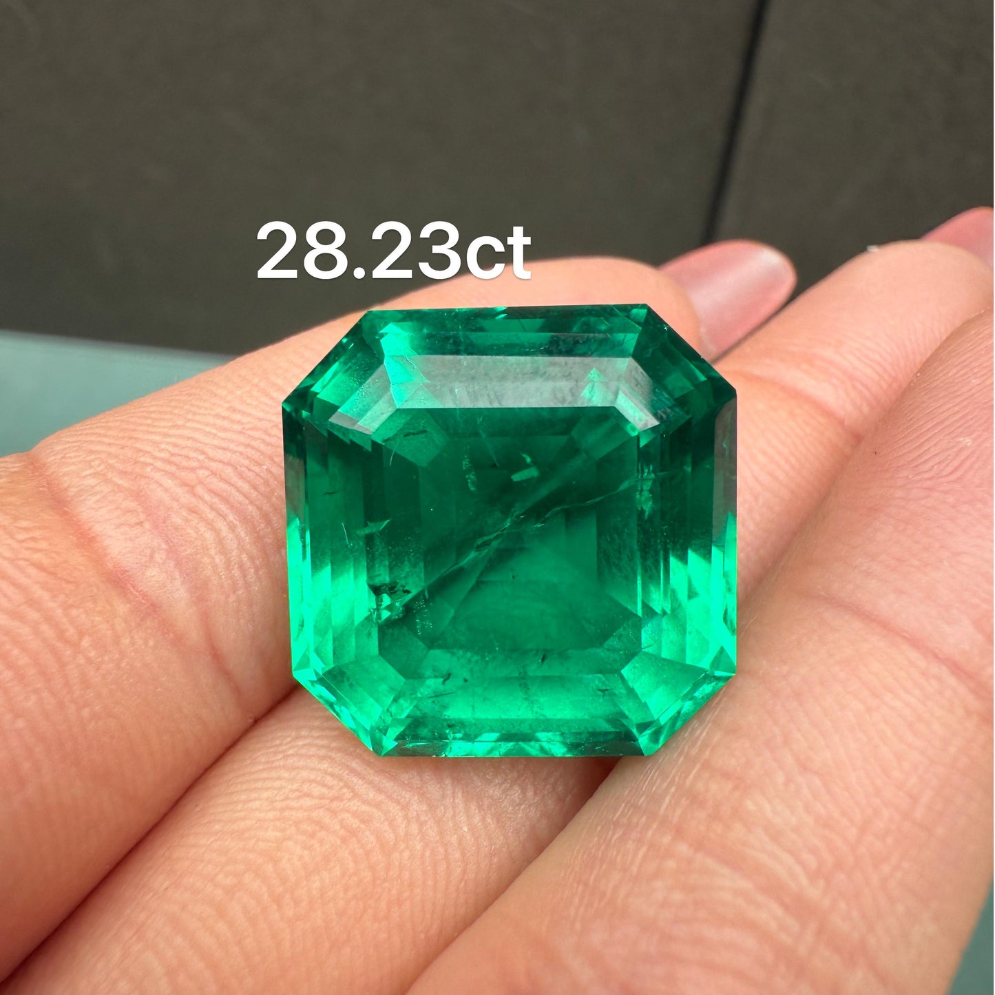 Pirmiana 18.5X18.5mm 30ct Asscher Cut Lab Grown Emerald