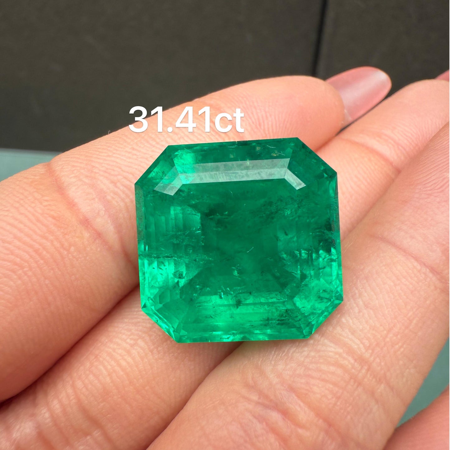 Pirmiana 18.5X18.5mm 30ct Asscher Cut Lab Grown Emerald