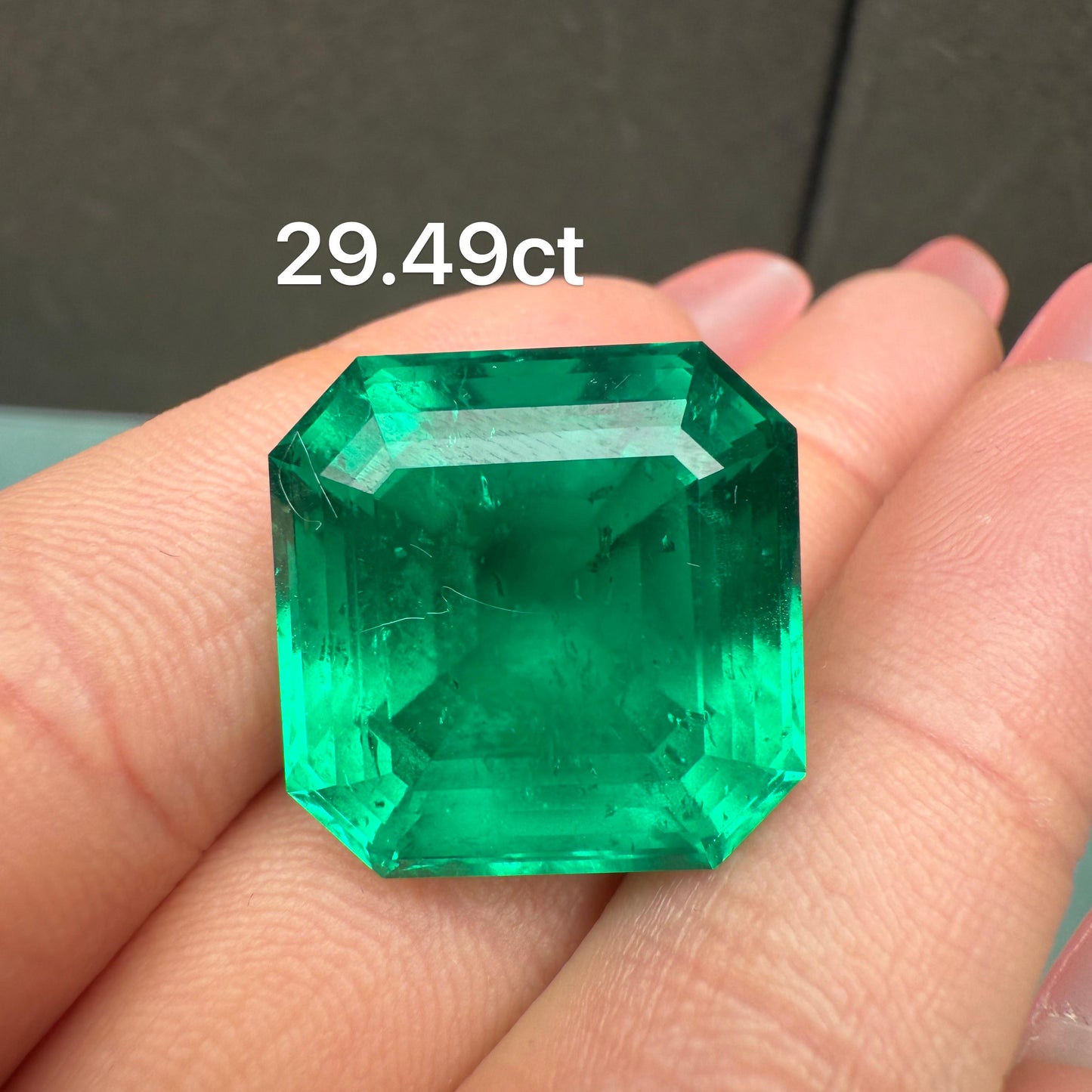 Pirmiana 18.5X18.5mm 30ct Asscher Cut Lab Grown Emerald