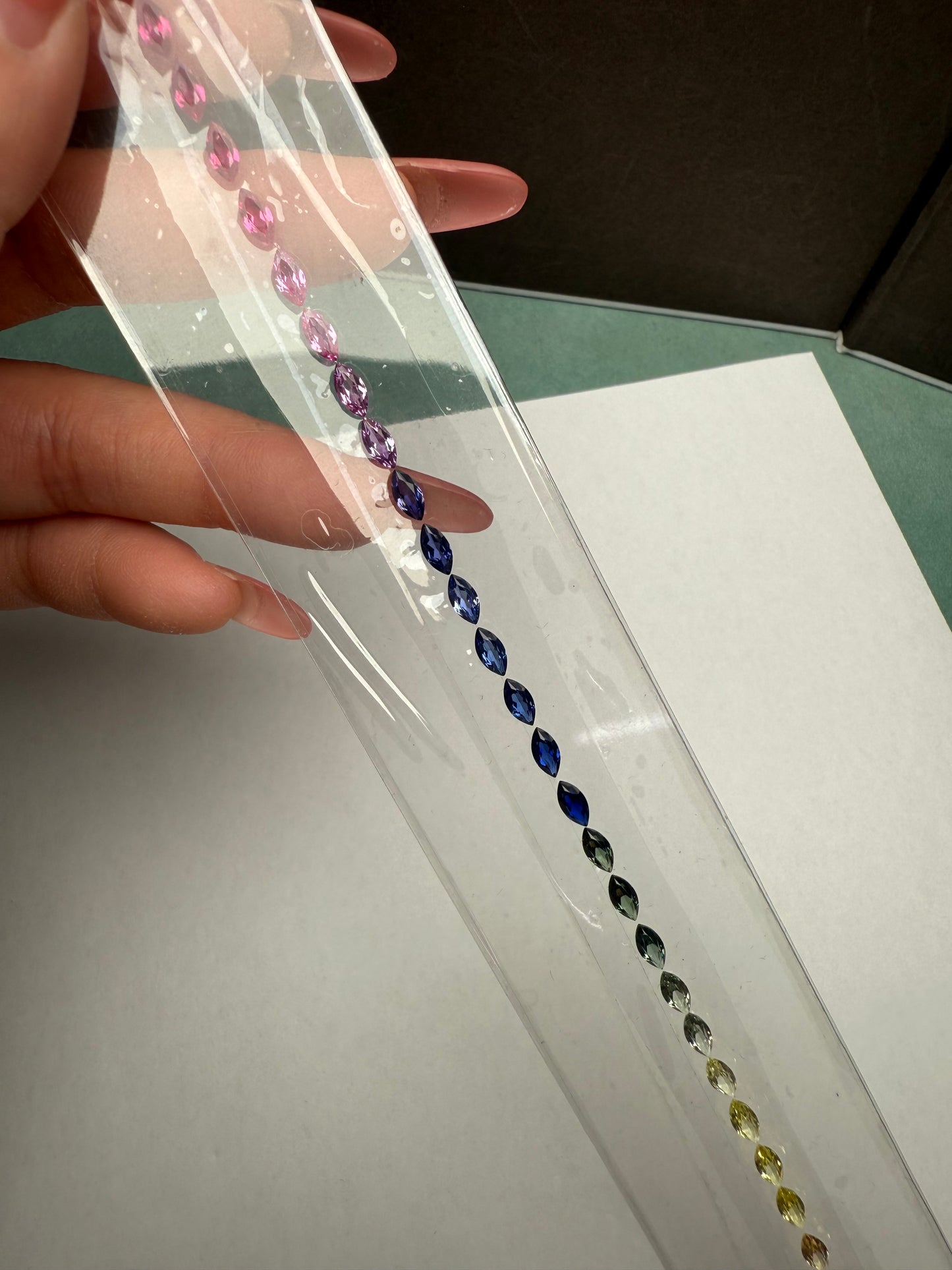 Pirmiana Marquist Shape 3x6mm Created Sapphire Rainbow Color Loose Gemstone for Jewelry Making Diyjewelry