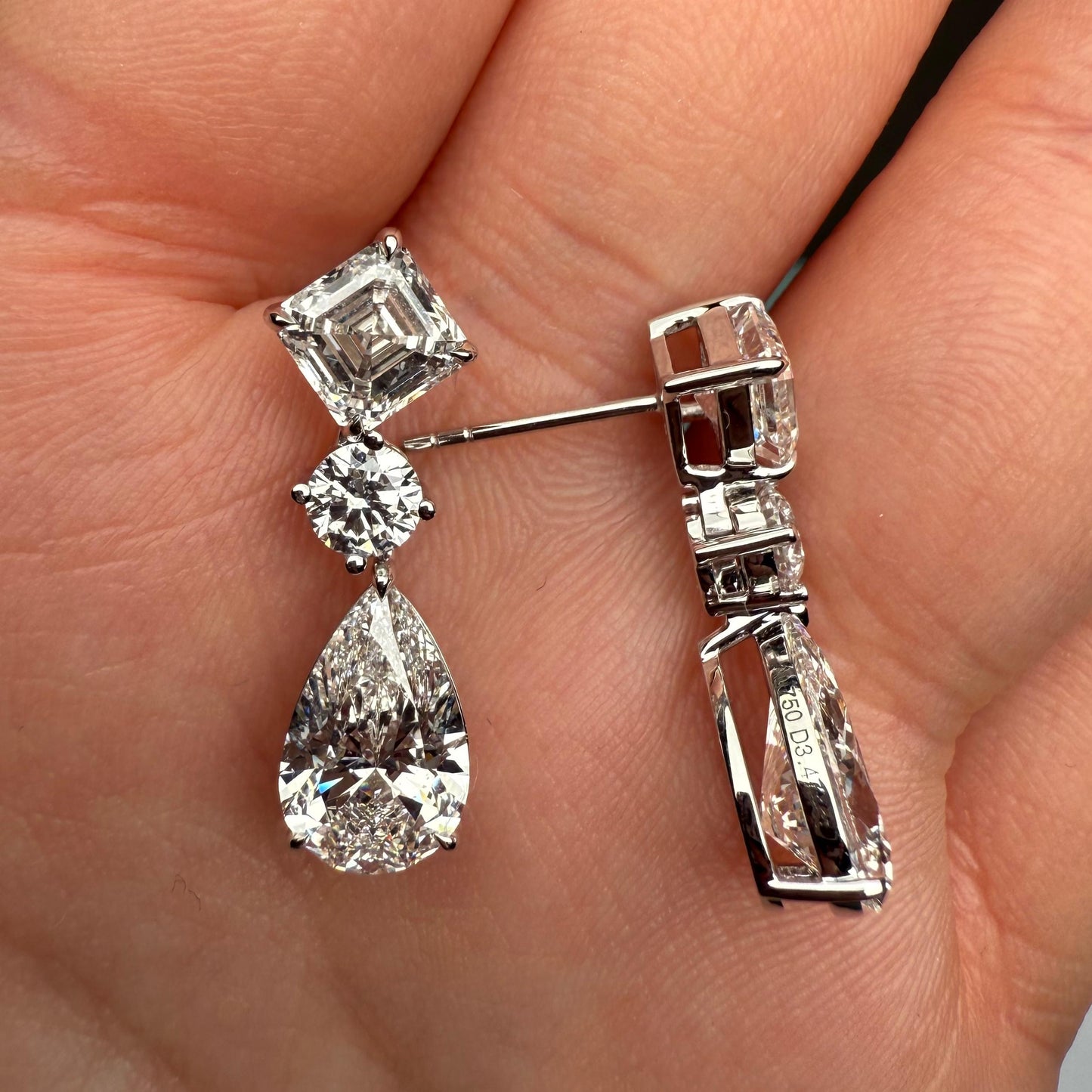 Pirmiana Custom Design 18K White Gold Earrings For Women 2ct Each F CVD Diamond Jewelry