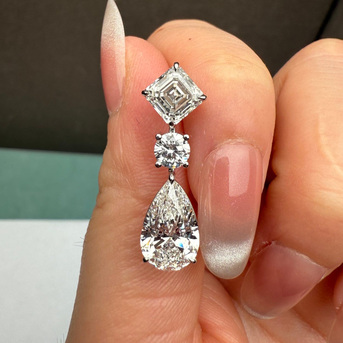 Pirmiana Custom Design 18K White Gold Earrings For Women 2ct Each F CVD Diamond Jewelry