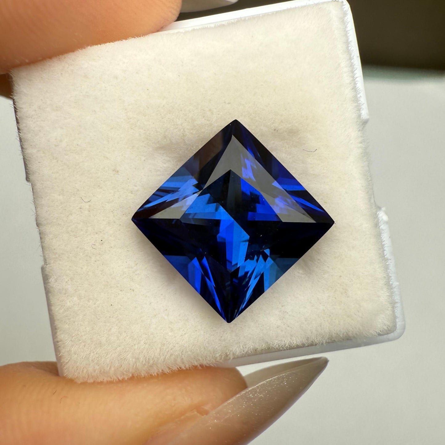 Pirmiana 6.55ct Princess Cut Lab Grown Sapphire Loose Gemstones for Jewelry Making