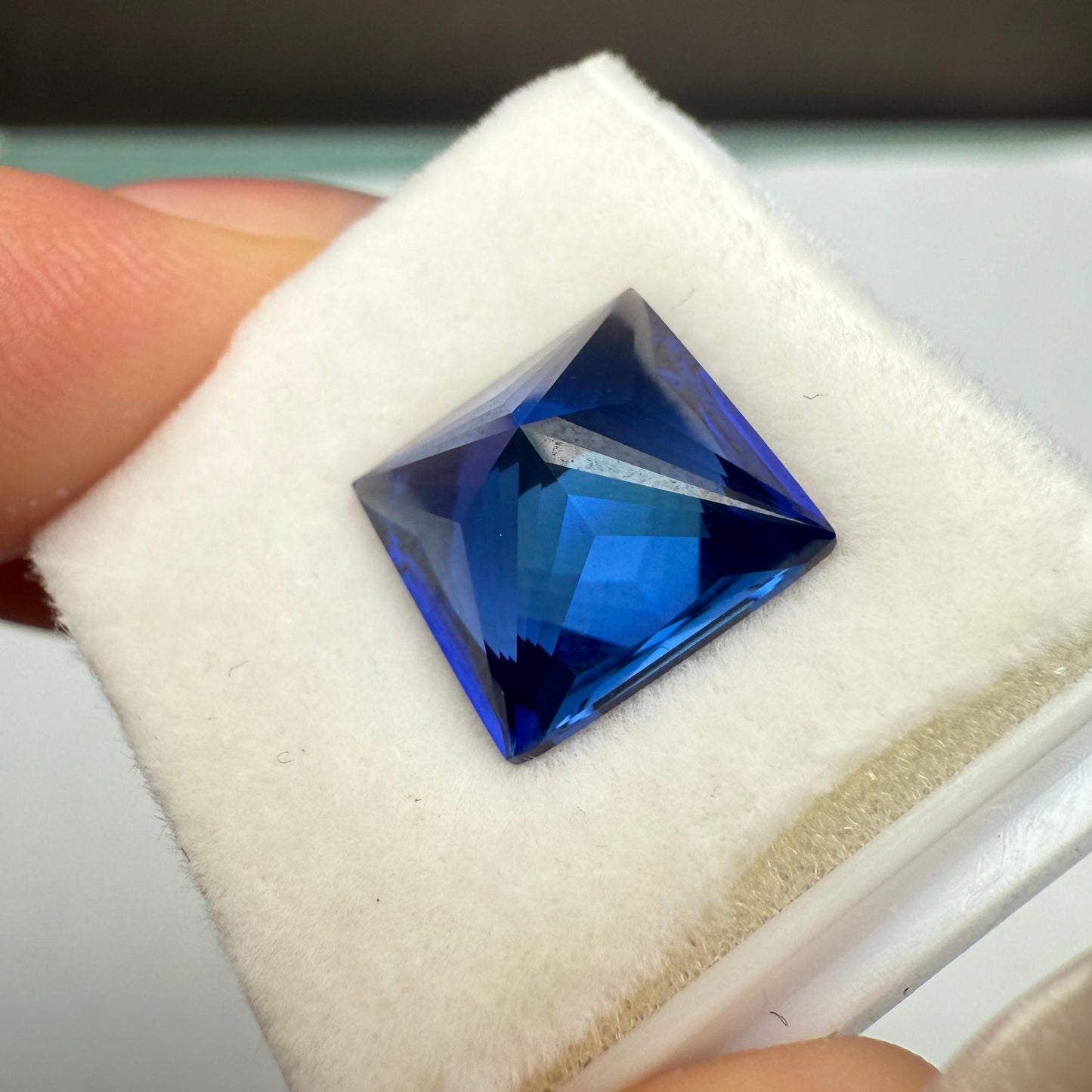 Pirmiana 6.55ct Princess Cut Lab Grown Sapphire Loose Gemstones for Jewelry Making