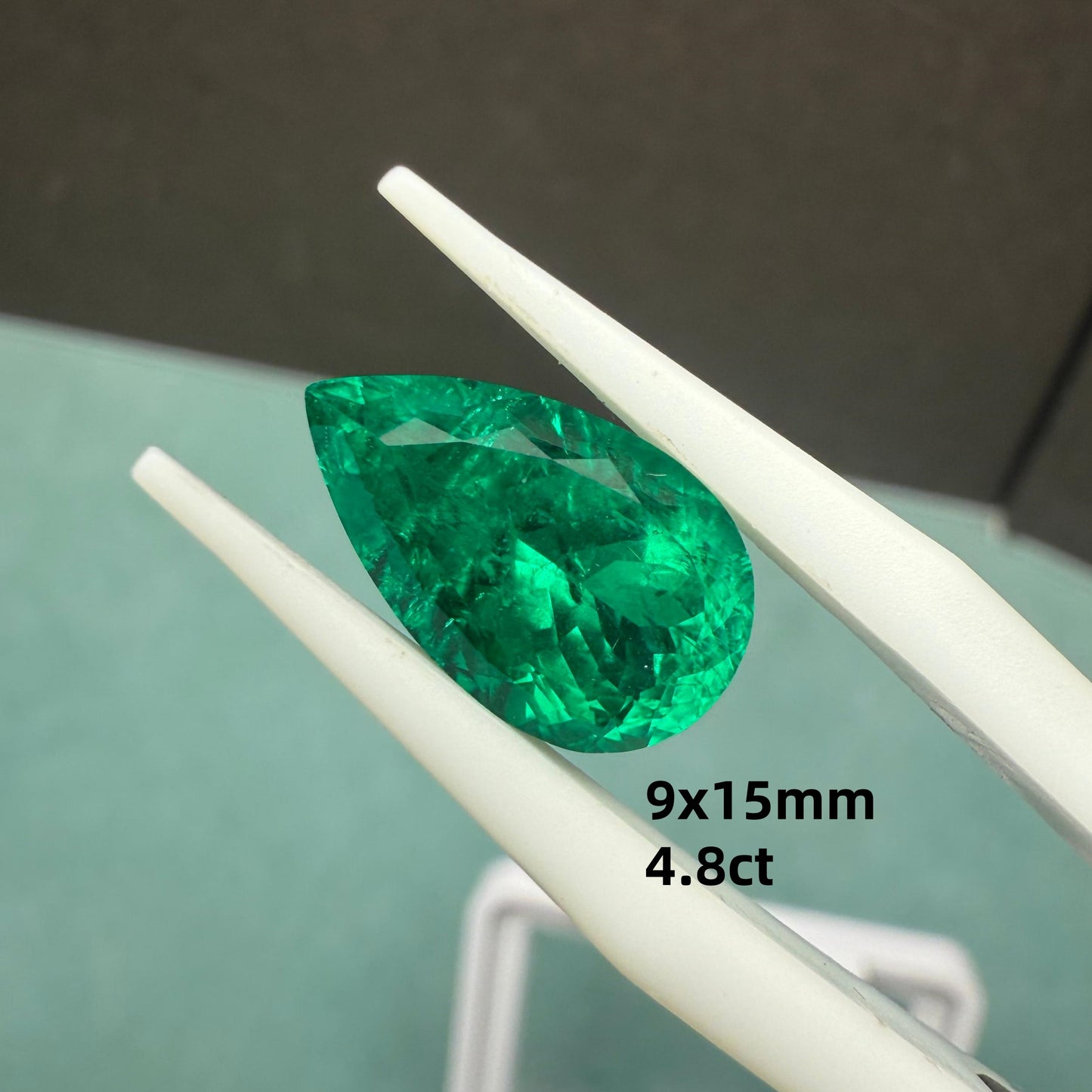 Pirmiana 4.8ct Pear Shape Lab Grown Emerald