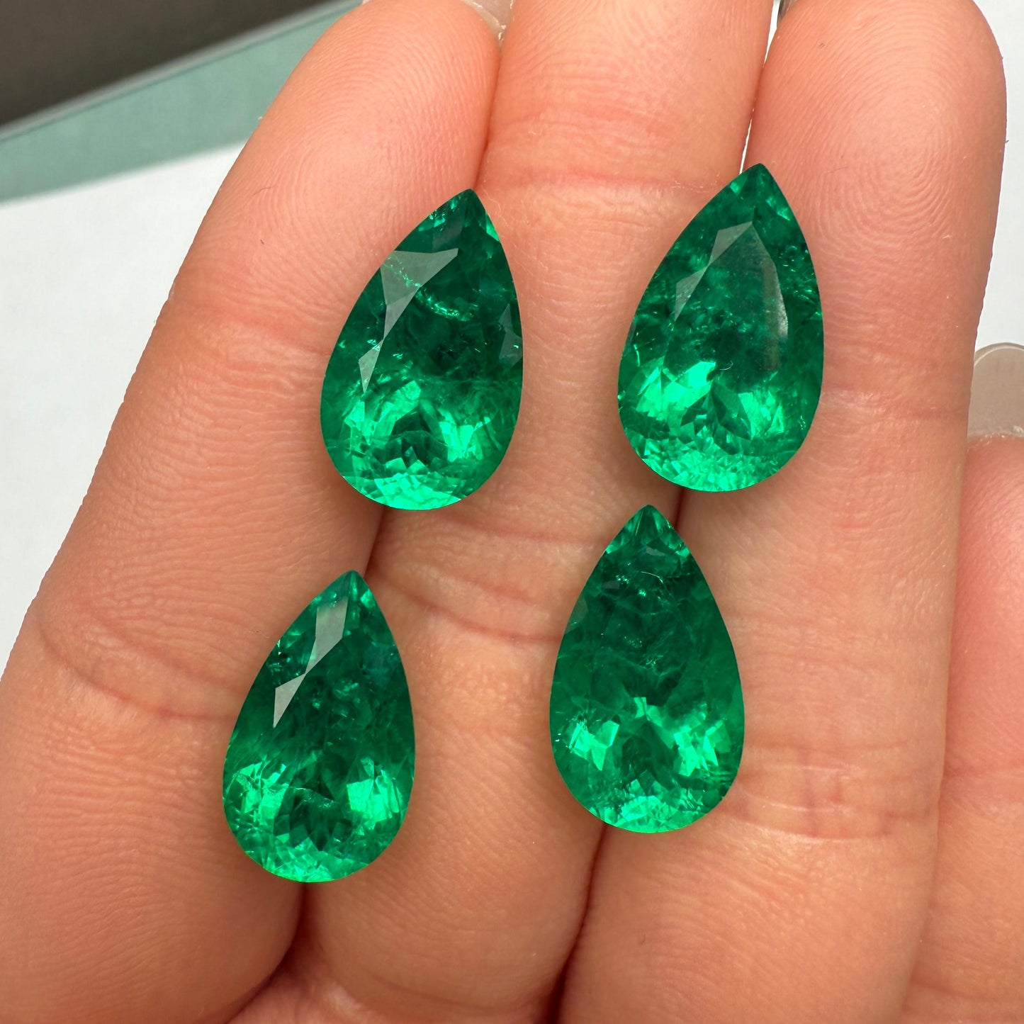Pirmiana 4.8ct Pear Shape Lab Grown Emerald