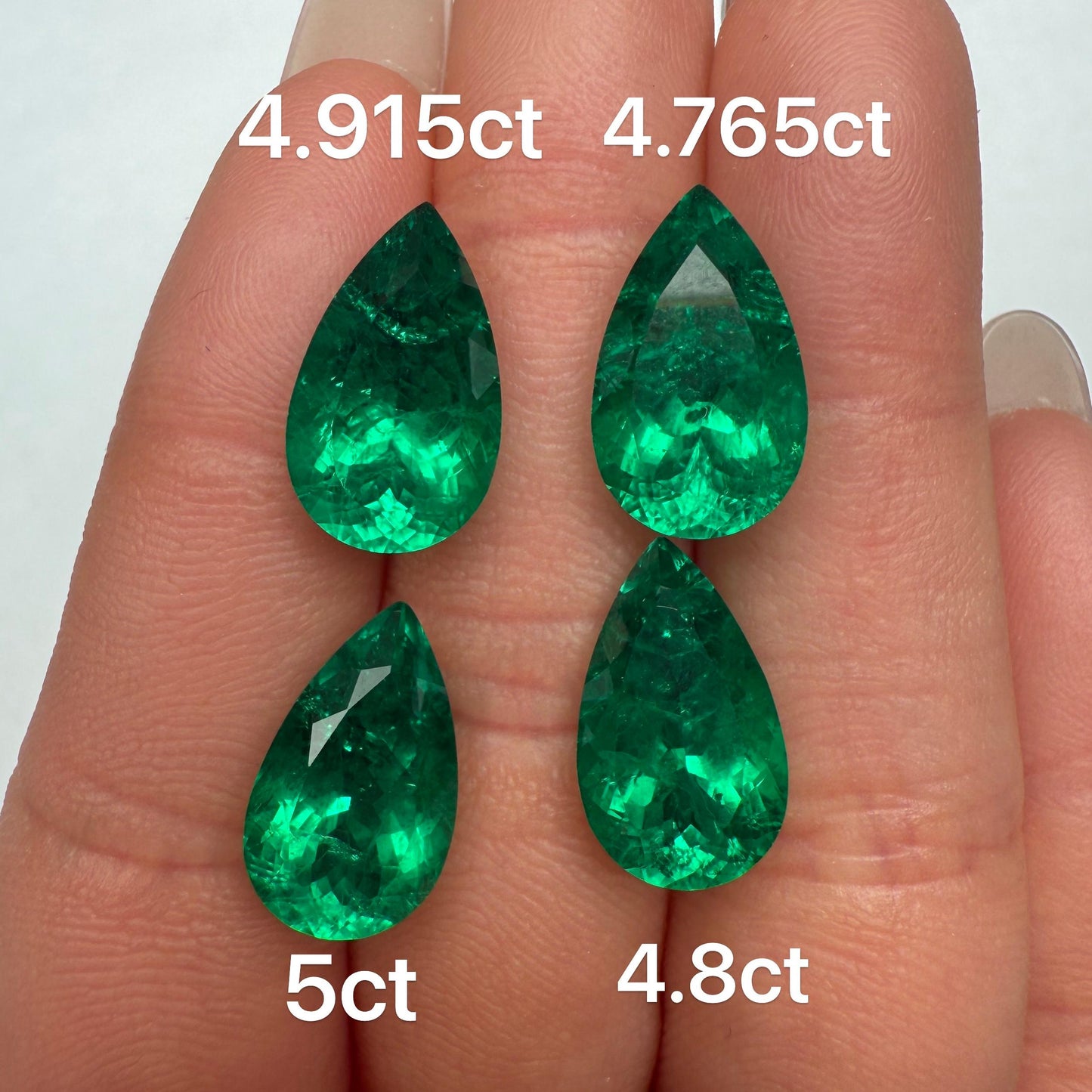 Pirmiana 4.8ct Pear Shape Lab Grown Emerald