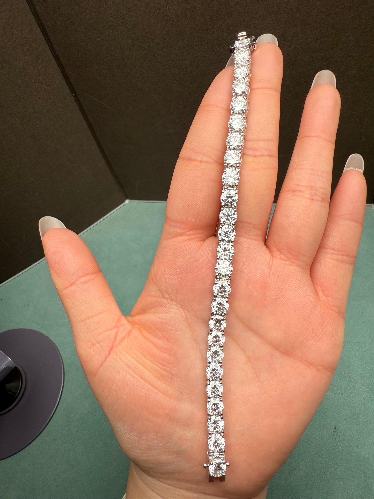 Pirmiana Jewelry Customized Round Shape 14K White Gold 0.75ct DEF Each Lab Grown Diamond Eternity Bracelet Engagement for Women Fine Jewelry