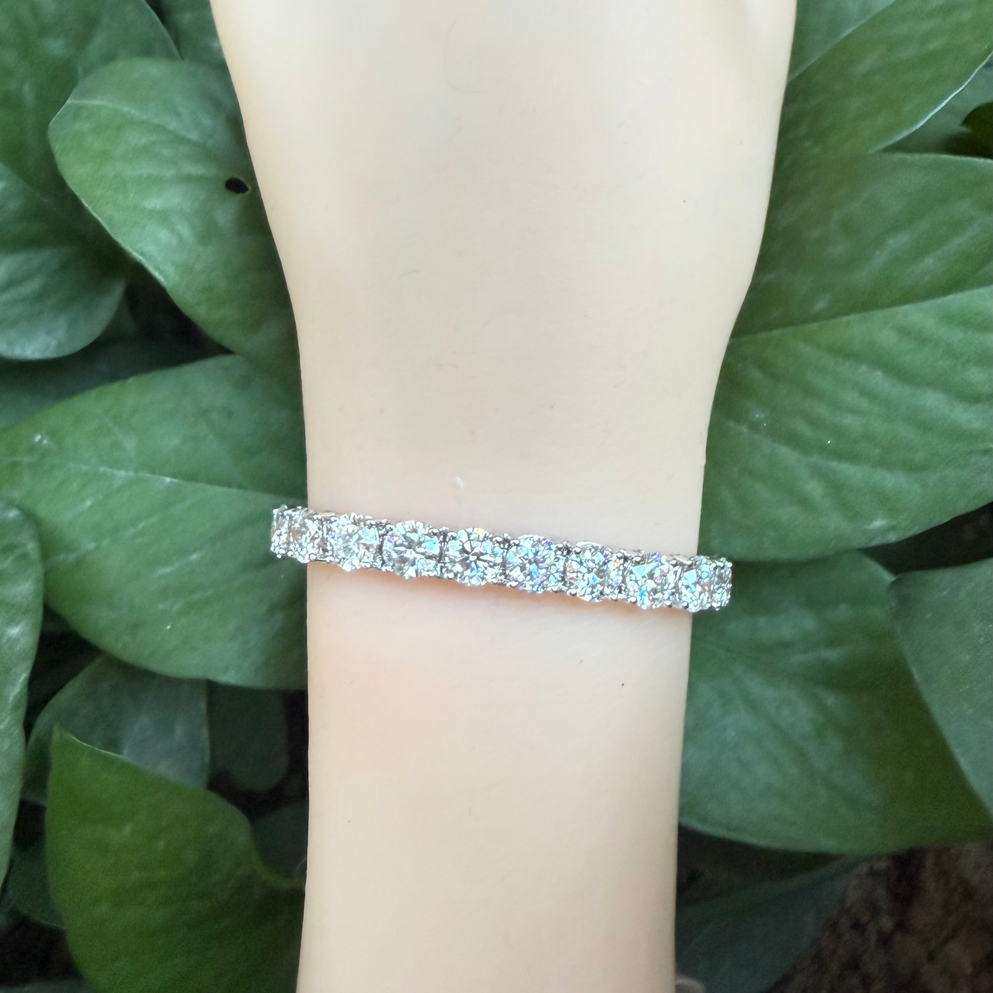 Pirmiana Jewelry Customized Round Shape 14K White Gold 0.75ct DEF Each Lab Grown Diamond Eternity Bracelet Engagement for Women Fine Jewelry