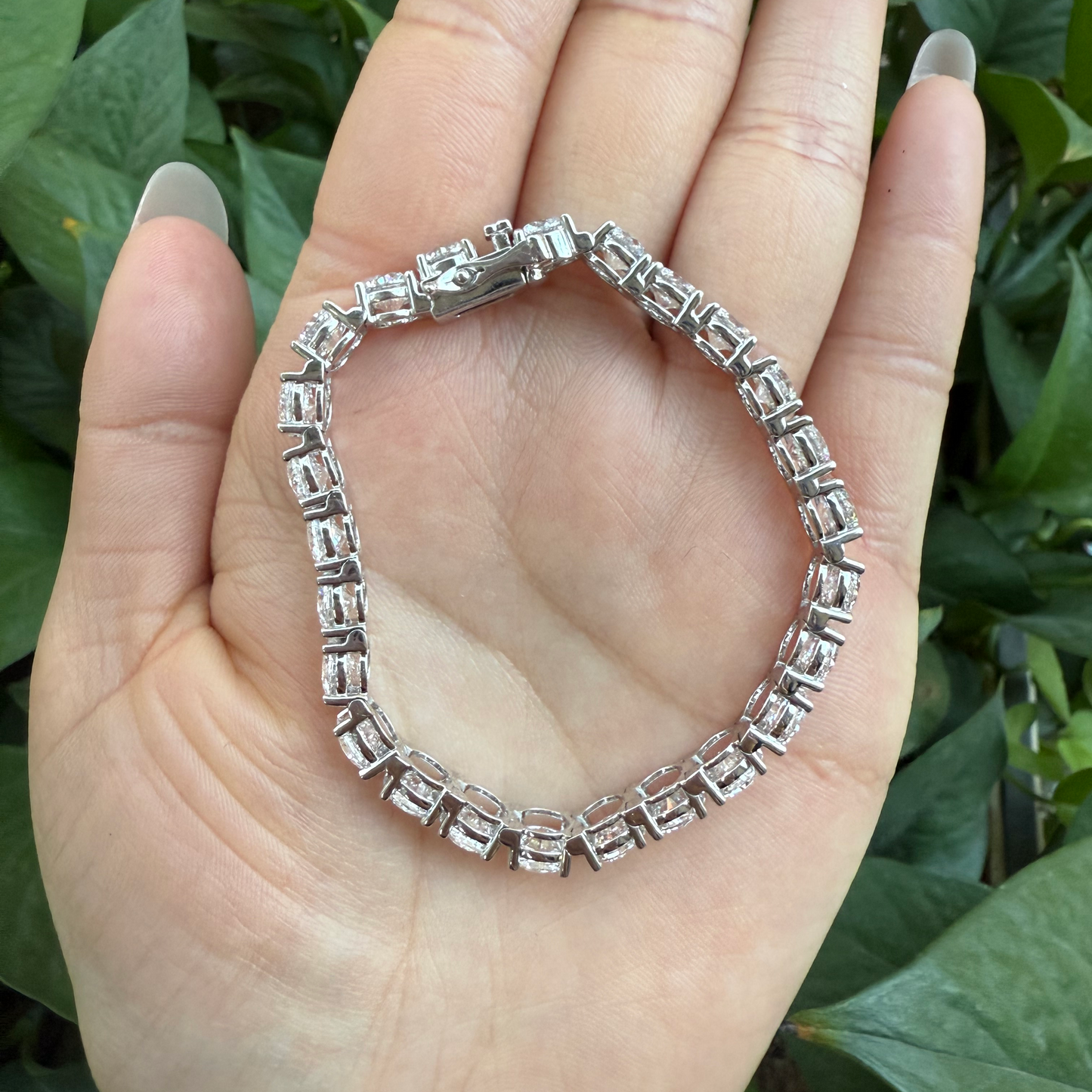 Pirmiana Jewelry Customized Round Shape 14K White Gold 0.75ct DEF Each Lab Grown Diamond Eternity Bracelet Engagement for Women Fine Jewelry
