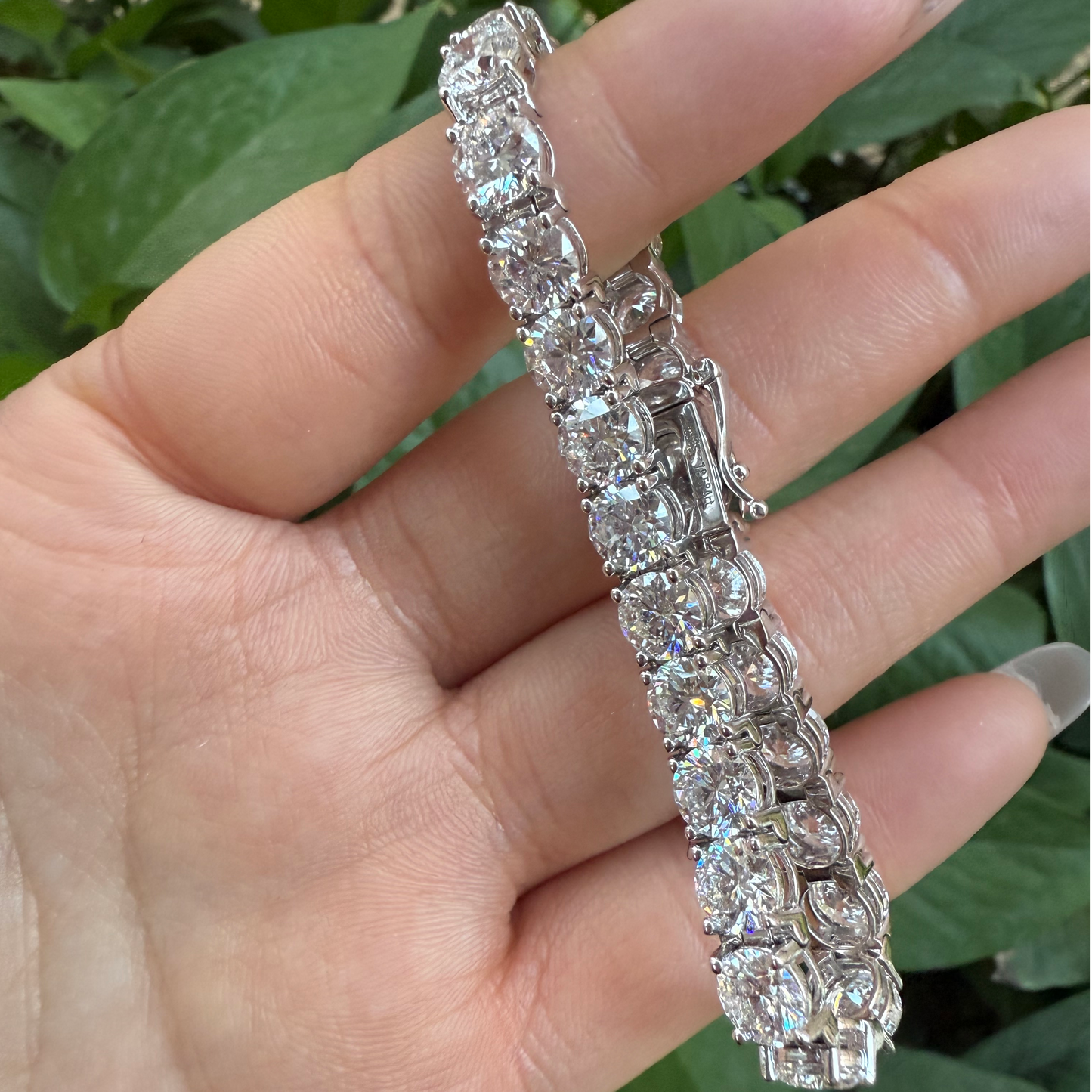 Pirmiana Jewelry Customized Round Shape 14K White Gold 0.75ct DEF Each Lab Grown Diamond Eternity Bracelet Engagement for Women Fine Jewelry