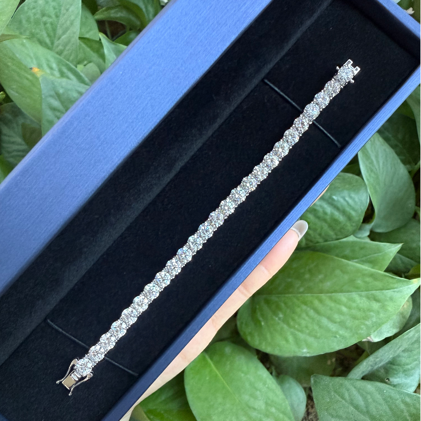 Pirmiana Jewelry Customized Round Shape 14K White Gold 0.75ct DEF Each Lab Grown Diamond Eternity Bracelet Engagement for Women Fine Jewelry