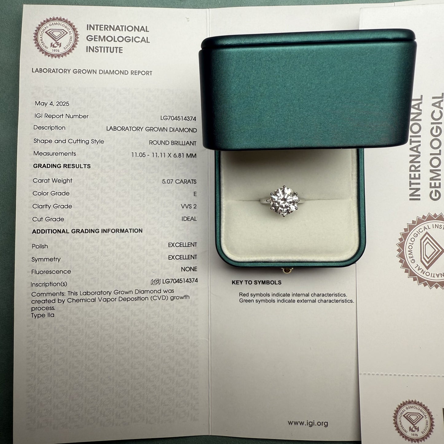 Pirmiana Custom Design 18k White Gold Ring for Women 5ct CVD Lab Grown Diamond Jewelry