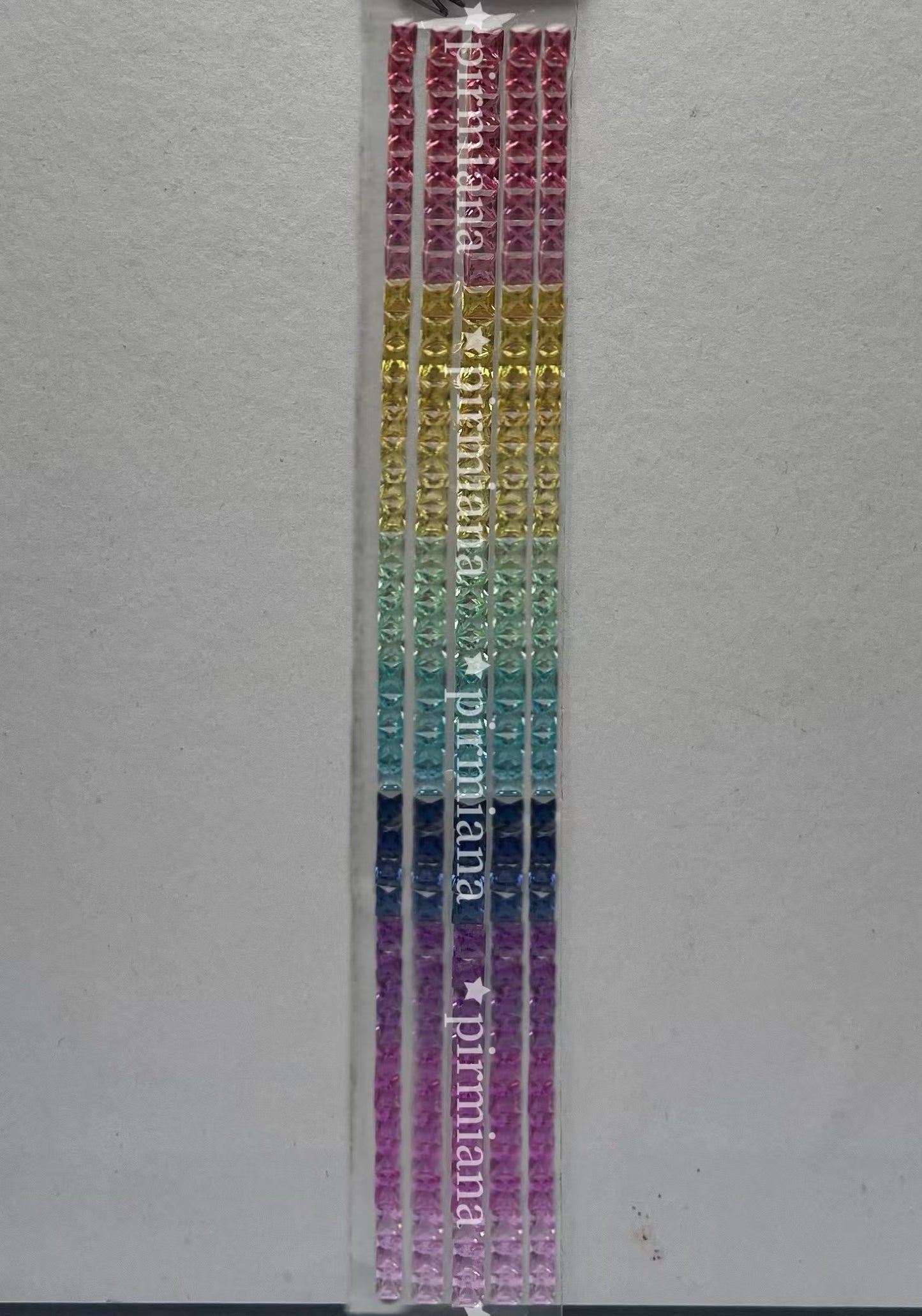 Pirmiana Hot Sale Square Cut Gradient Rainbow Created Sapphire Gemstones for DIY Jewelry Bracelet/Watch Bezel Making