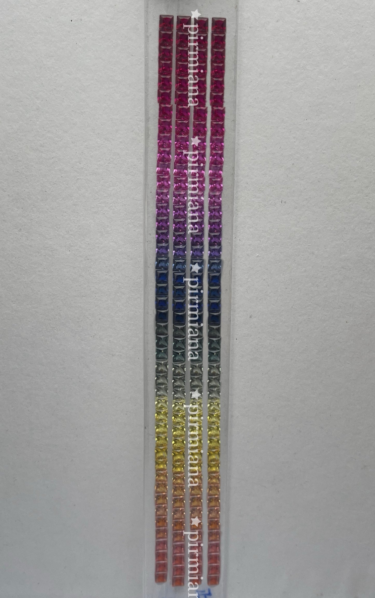 Pirmiana Hot Sale Square Cut Gradient Rainbow Created Sapphire Gemstones for DIY Jewelry Bracelet/Watch Bezel Making