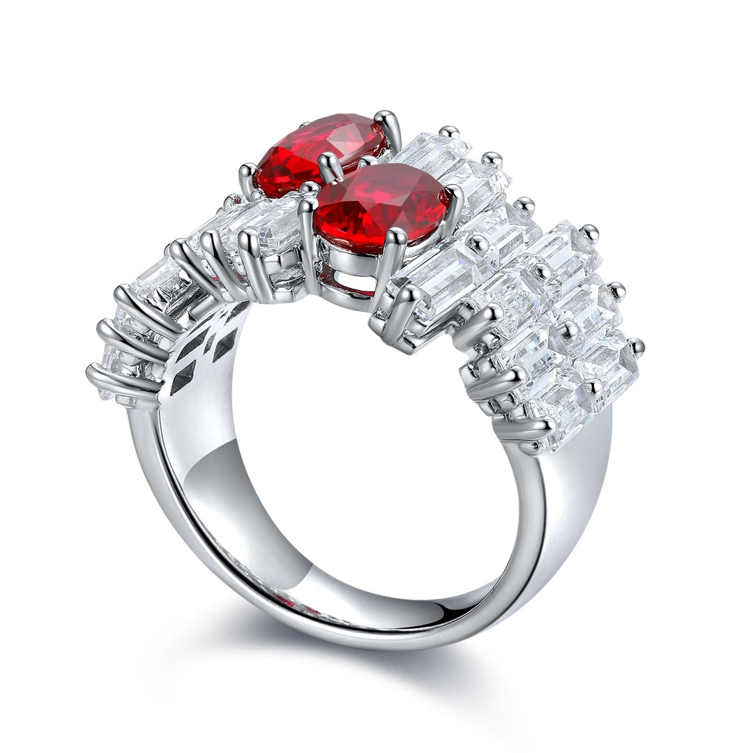 Pirmiana New S925 Silver 2.09ct Lad Grown Ruby Ring High Fine Jewelry for Women Party Gift