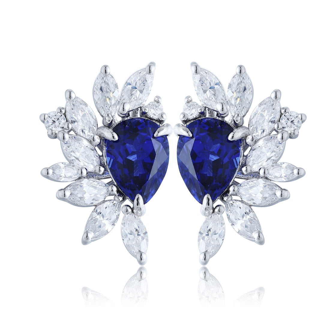 Pirmiana New Arrival 1.89ct Lab Grown Sapphire Earring Studs S925 Silver Jewelry Earrings for Women